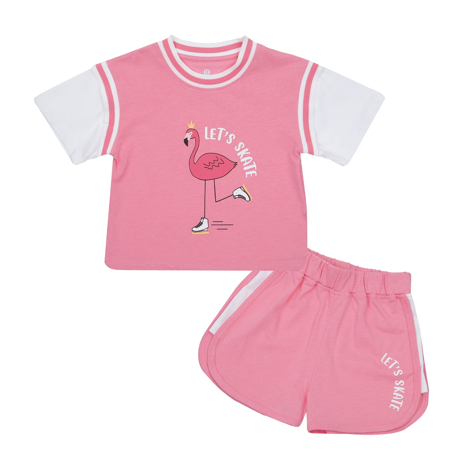 Bộ quần áo cộc tay KidsPlaza in hồng hạc (Hồng) HN23H hình 1