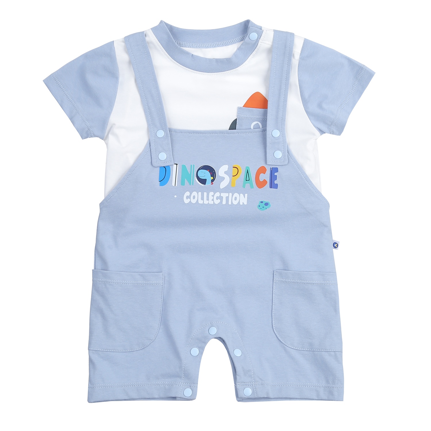 Set yếm bé trai KidsPlaza vũ trụ N24H (Trắng xanh) hình 1