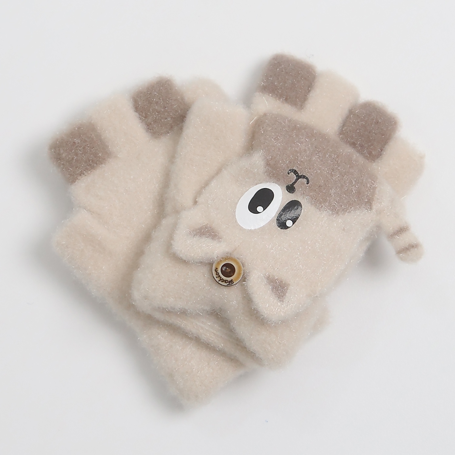 Găng tay len cho bé KidsPlaza đính mèo 24K-G04 (Be)