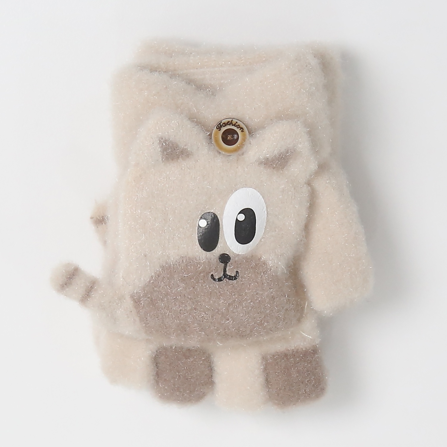 Găng tay len cho bé KidsPlaza đính mèo 24K-G04 (Be) hình 2