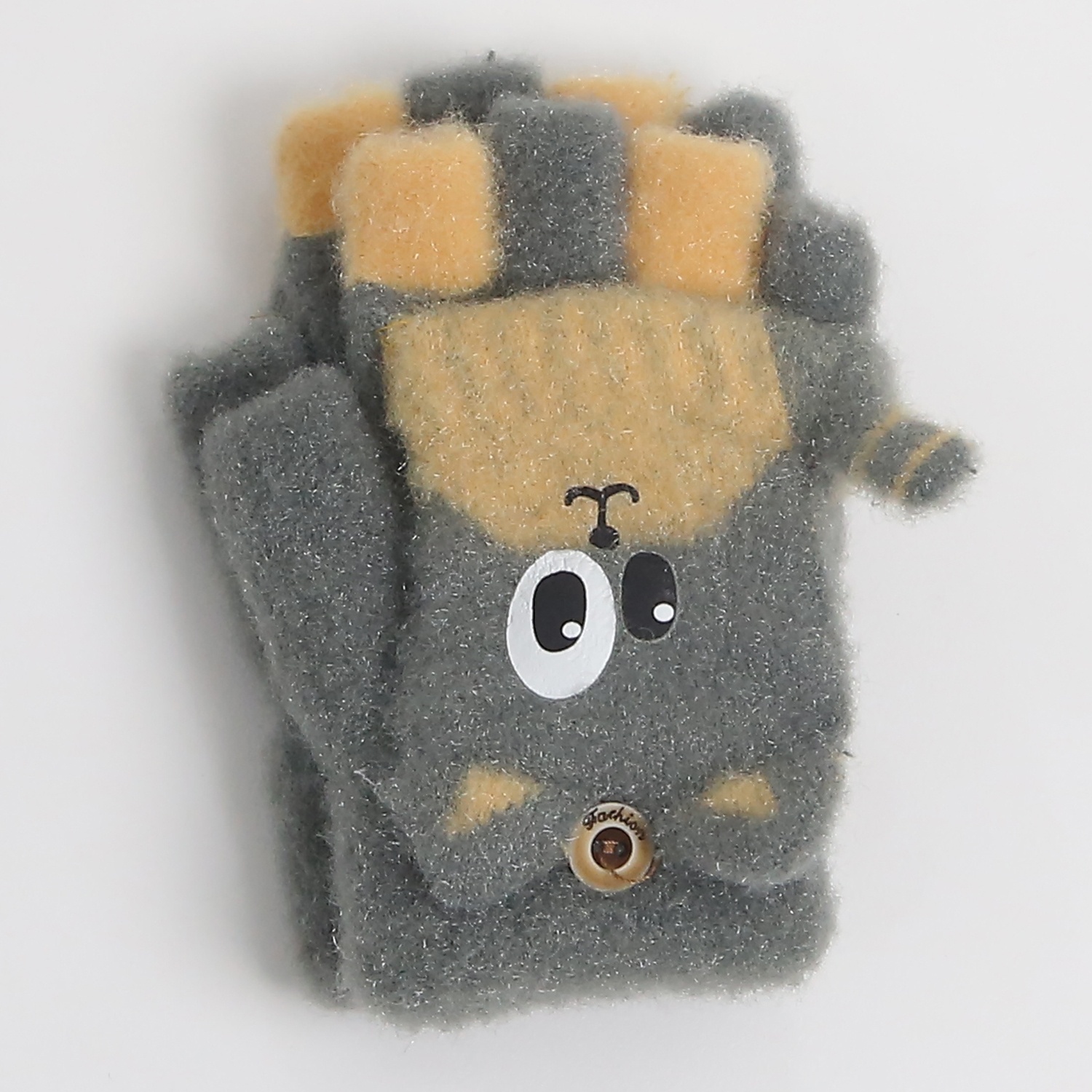 Găng tay len cho bé KidsPlaza đính mèo 24K-G04 (Ghi)