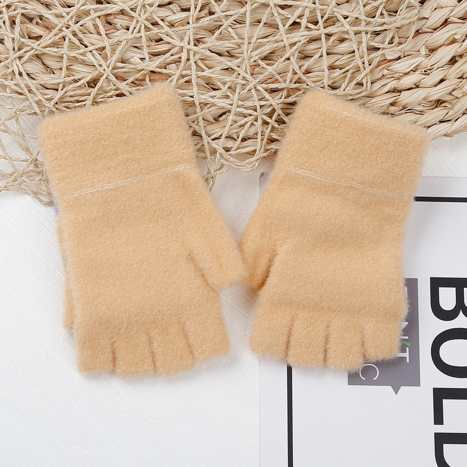 Găng tay nửa ngón cho bé KidsPlaza mắt mèo (Vàng)