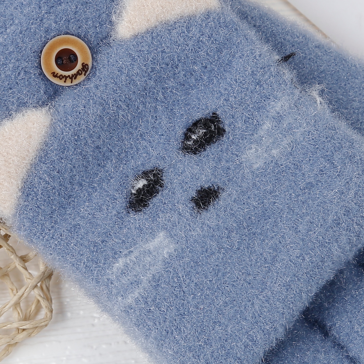 Găng tay nửa ngón cho bé KidsPlaza mắt mèo (Xanh)