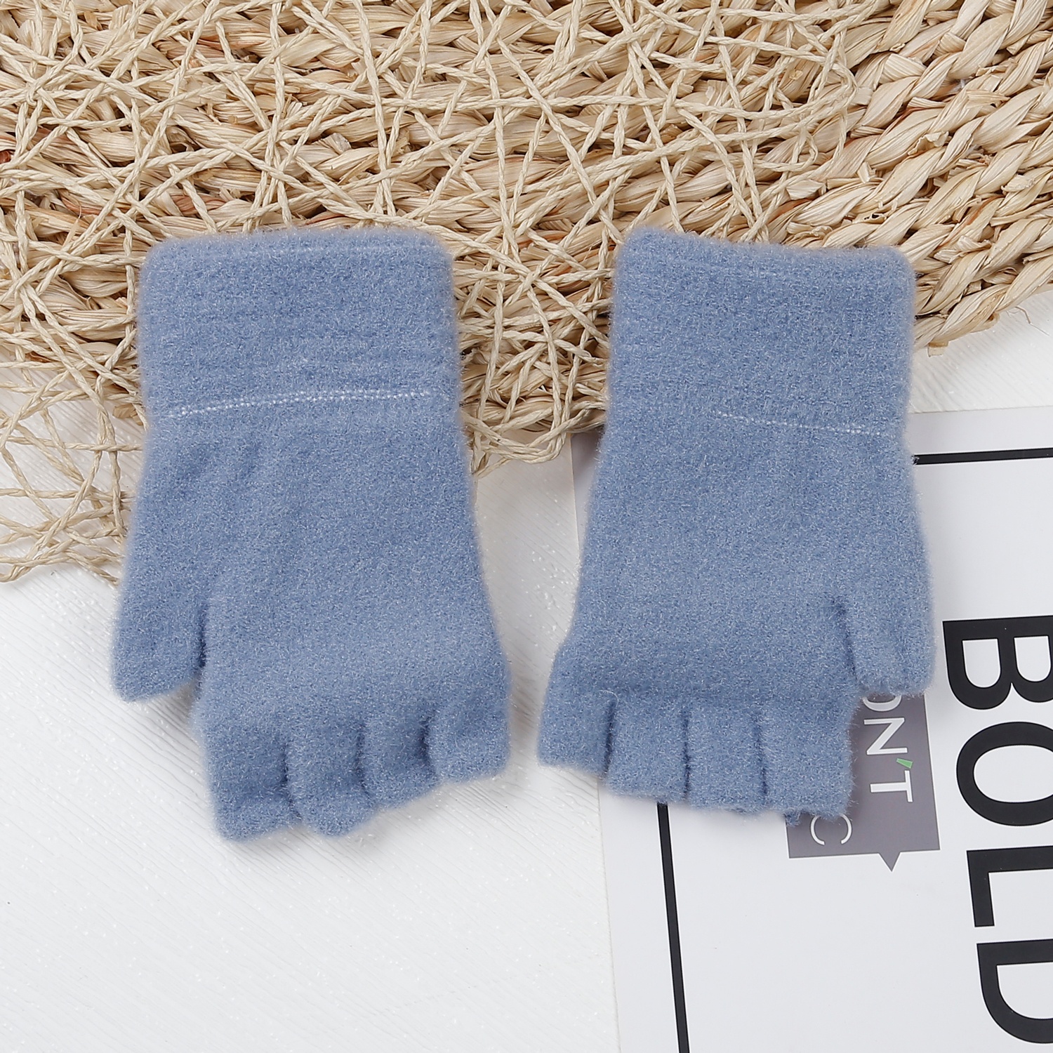 Găng tay nửa ngón cho bé KidsPlaza mắt mèo (Xanh)