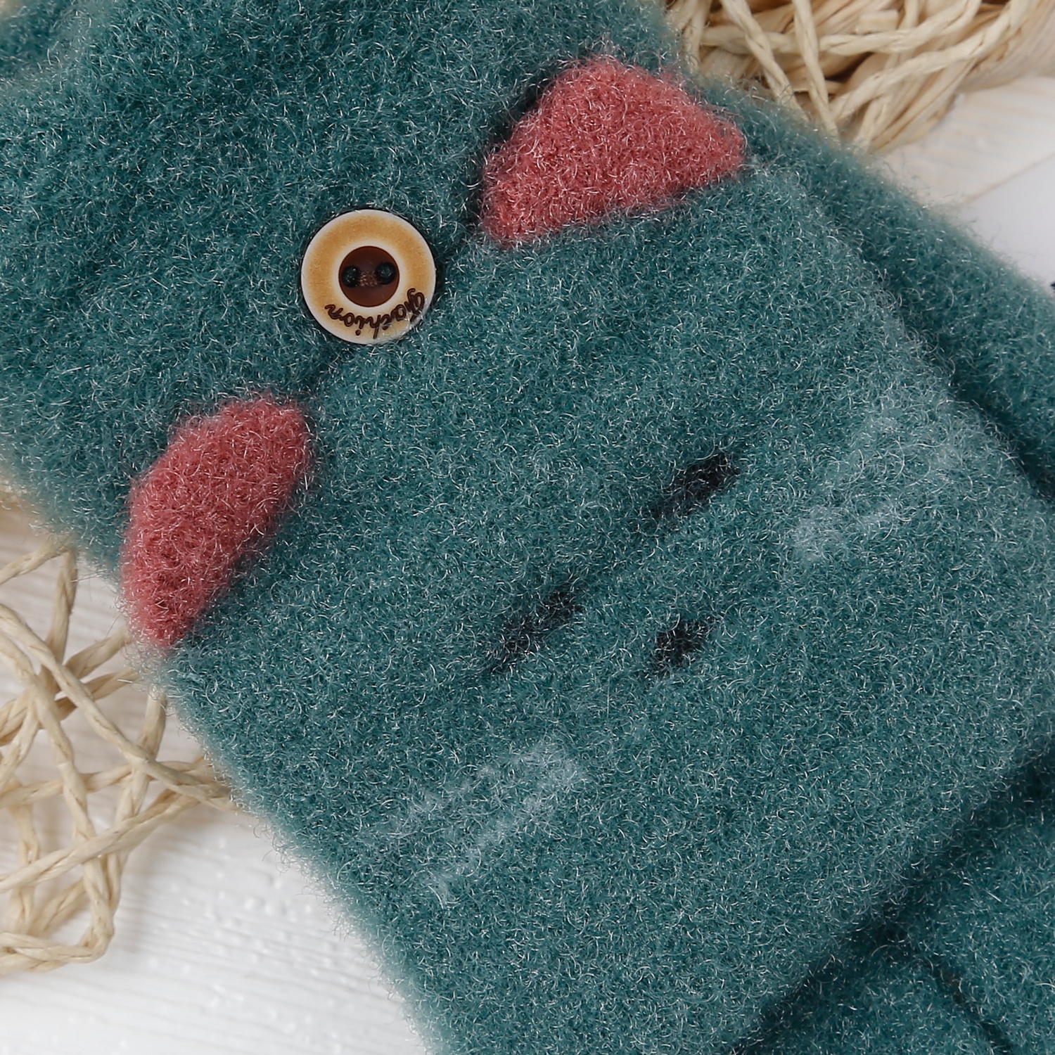 Găng tay nửa ngón cho bé KidsPlaza mắt mèo (Xanh rêu)