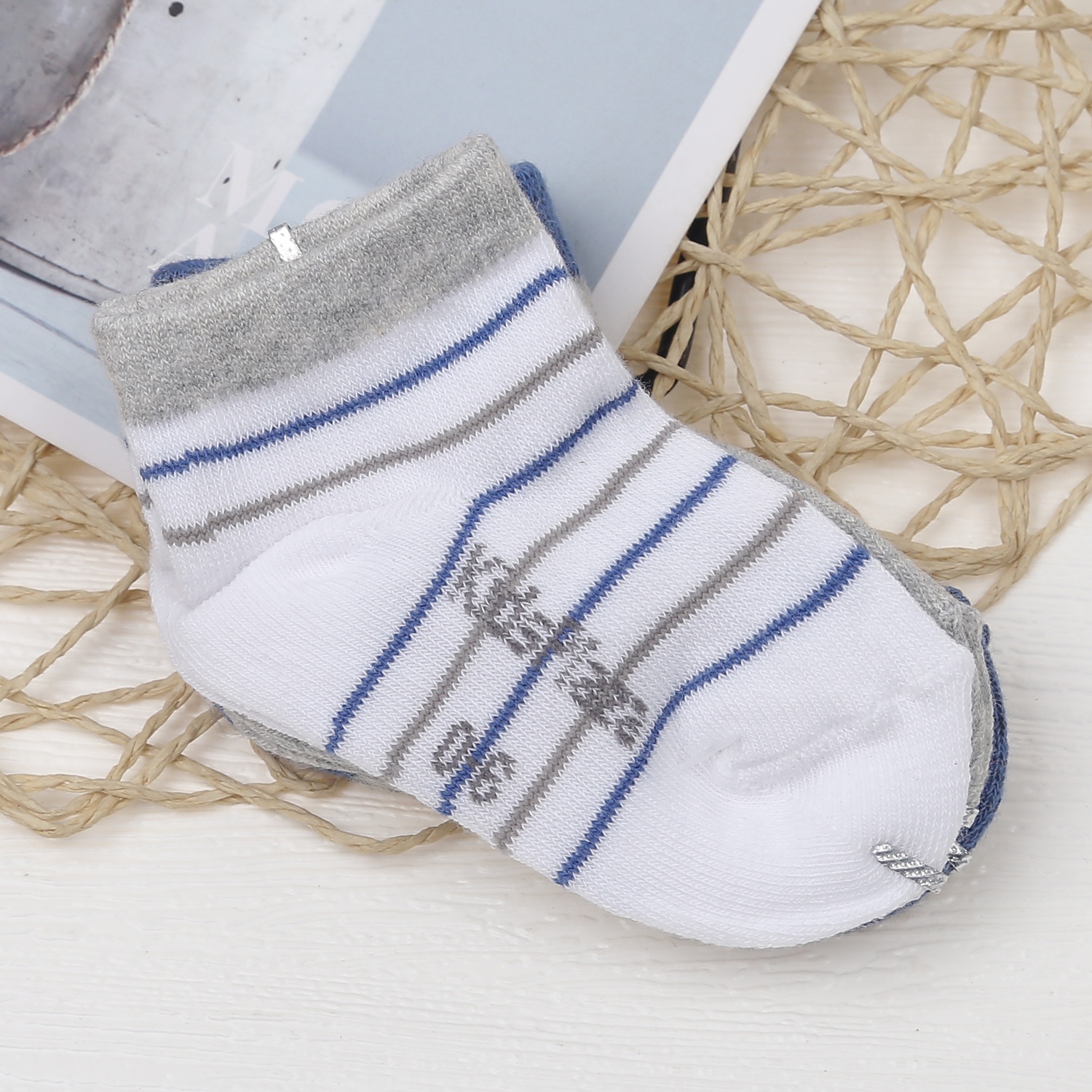 Set 3 tất bé trai KidsPlaza ss4 DK23D (kẻ)