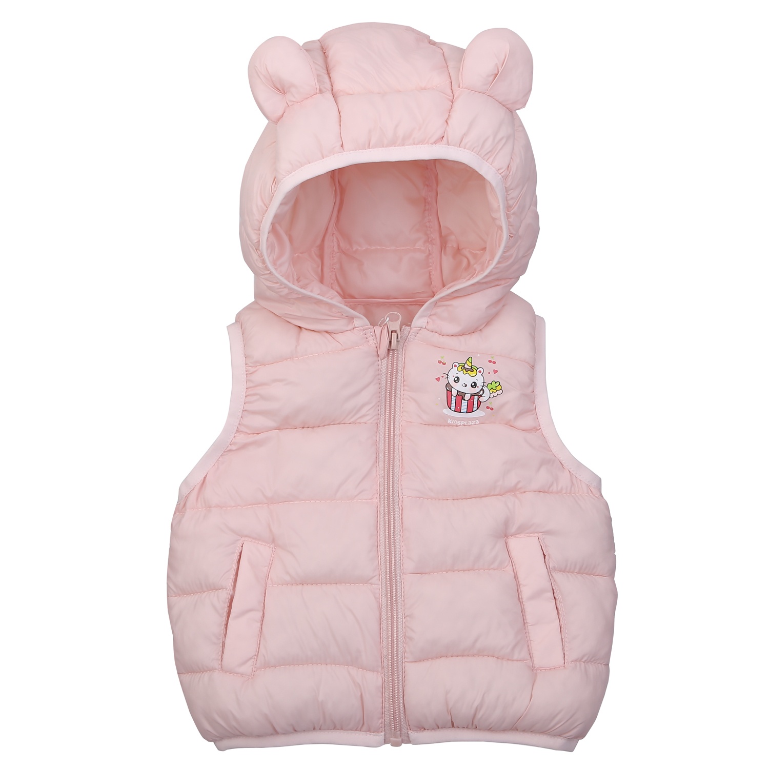 Áo khoác gile bé gái KidsPlaza in mèo 24K (Hồng)