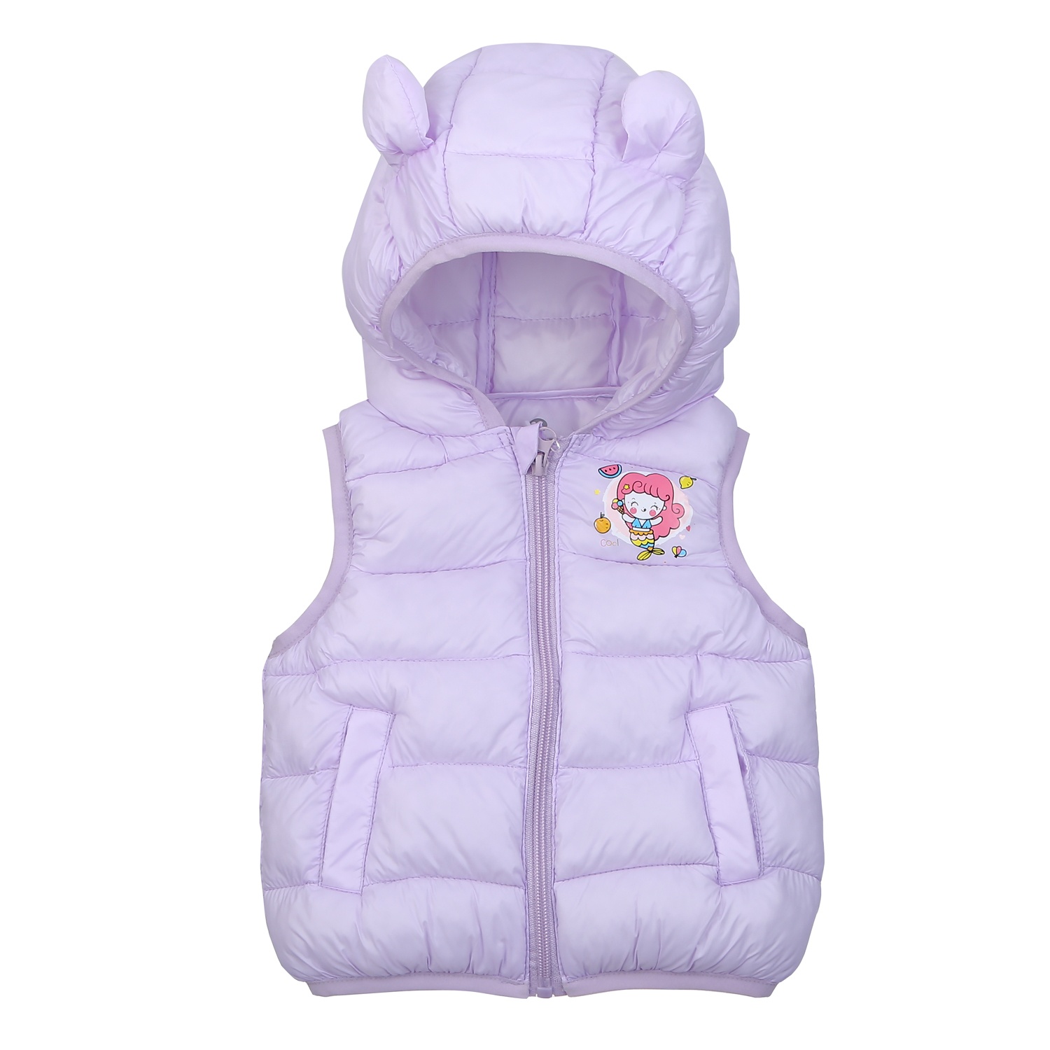 Áo khoác gile bé gái KidsPlaza in nàng tiên cá 24K (Tím) hình 1