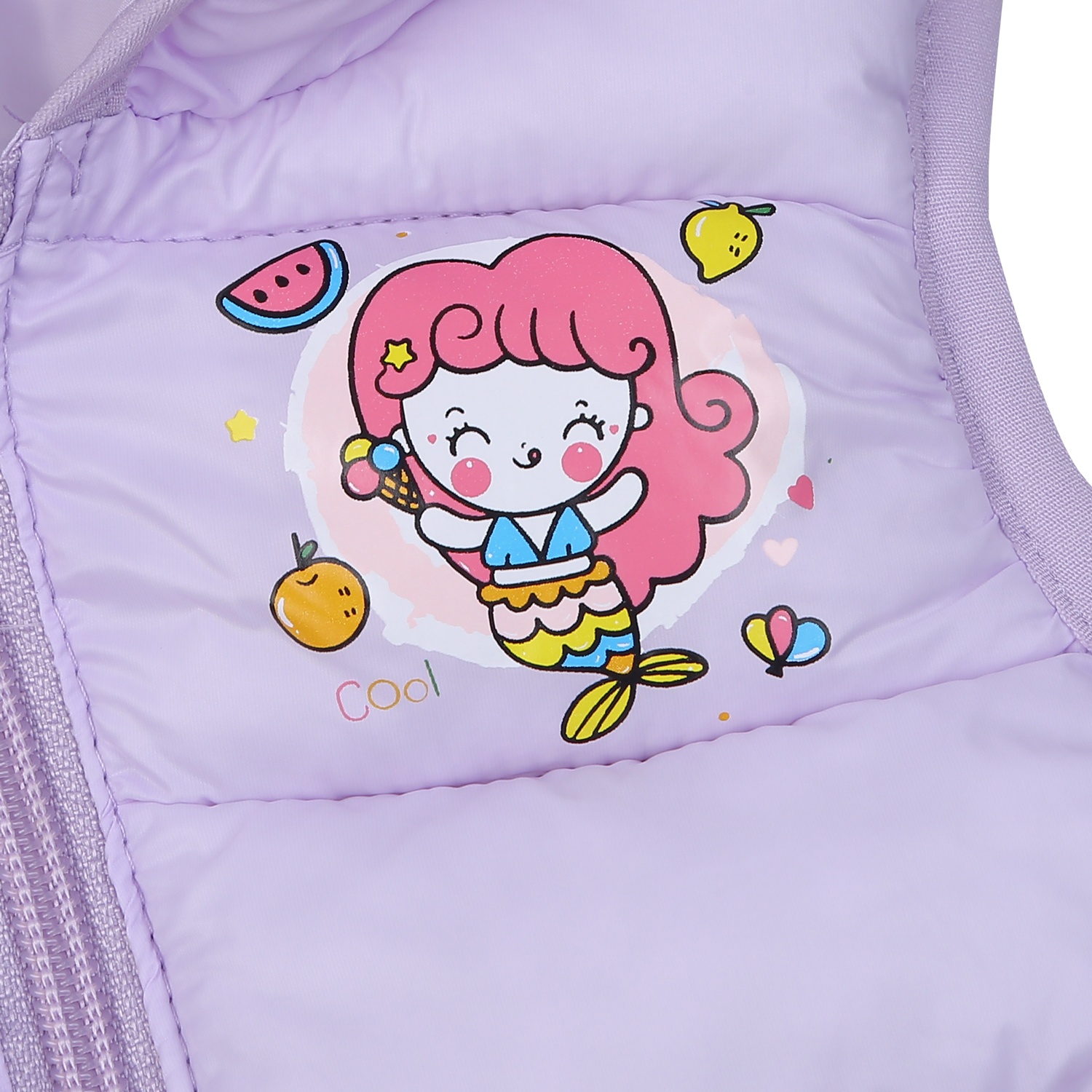 Áo khoác gile bé gái KidsPlaza in nàng tiên cá 24K (Tím) hình 2