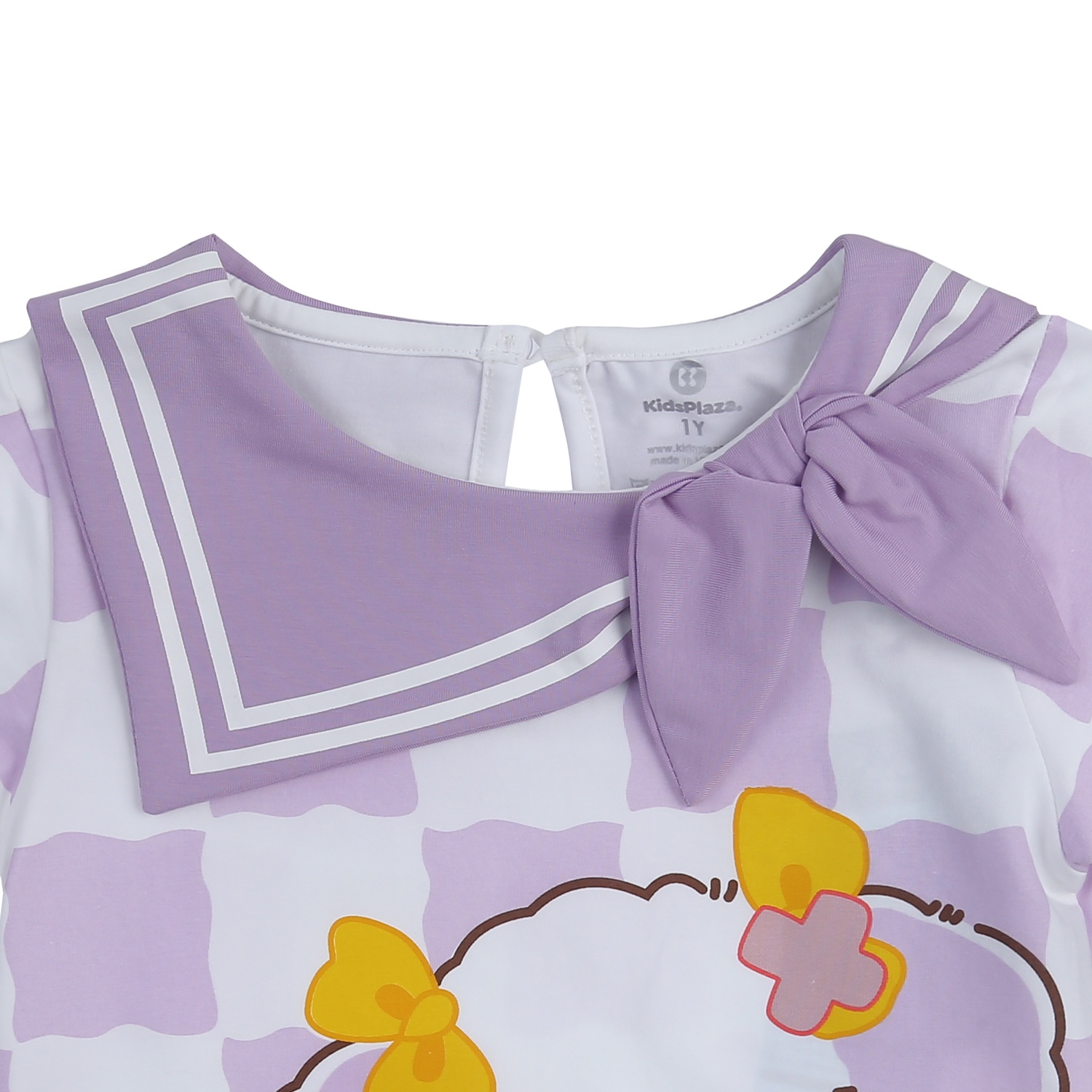 Bộ cộc bé gái KidsPlaza cổ có nơ TT24H (Tím) hình 2