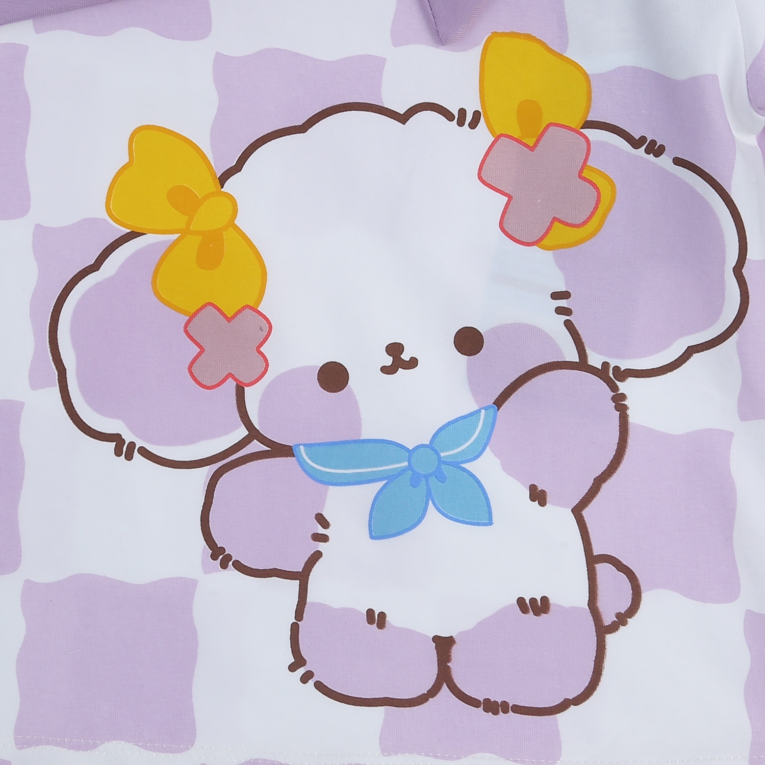 Bộ cộc bé gái KidsPlaza cổ có nơ TT24H (Tím) hình 3