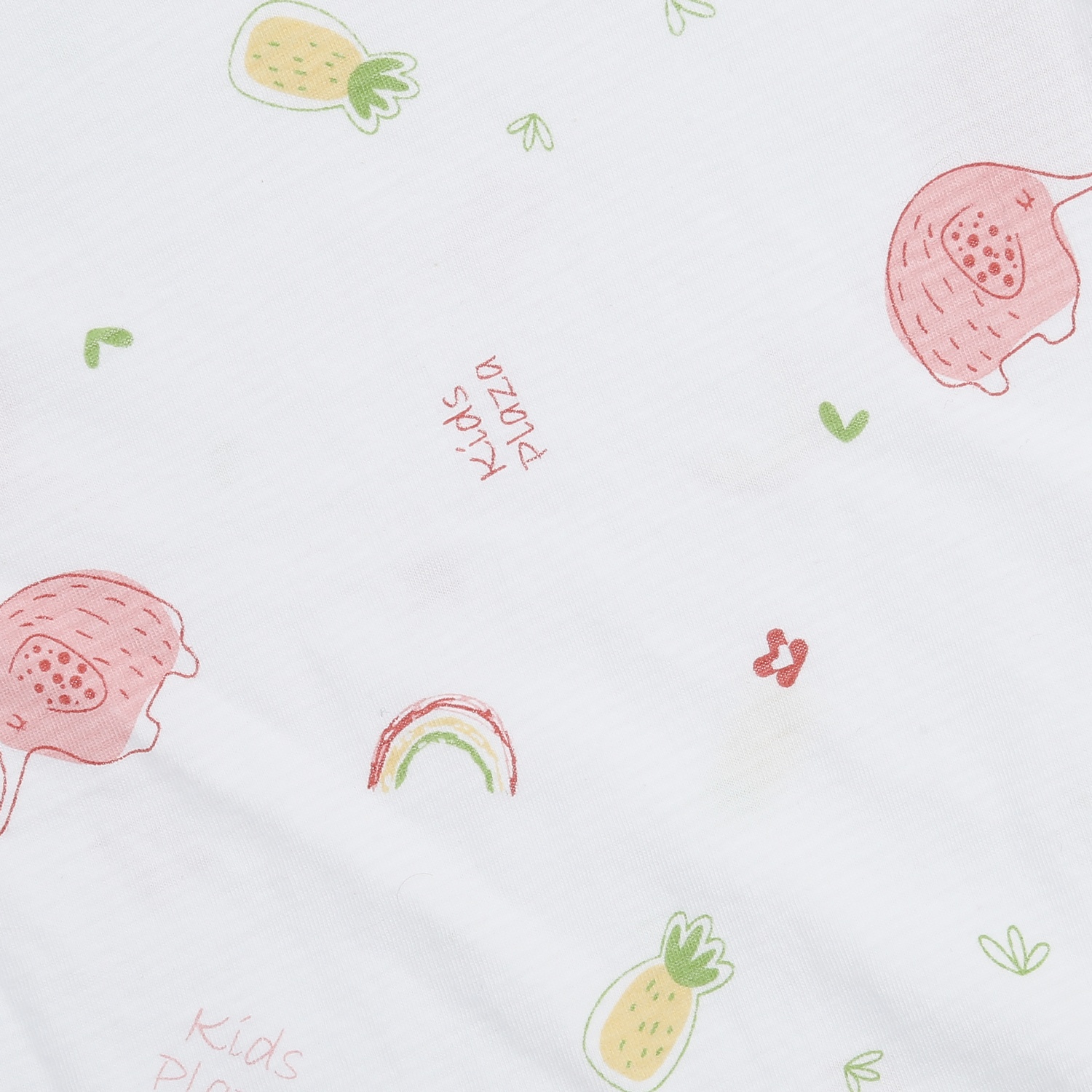 Bộ cộc tay bé gái KidsPlaza kẻ in voi M24H (Trắng)