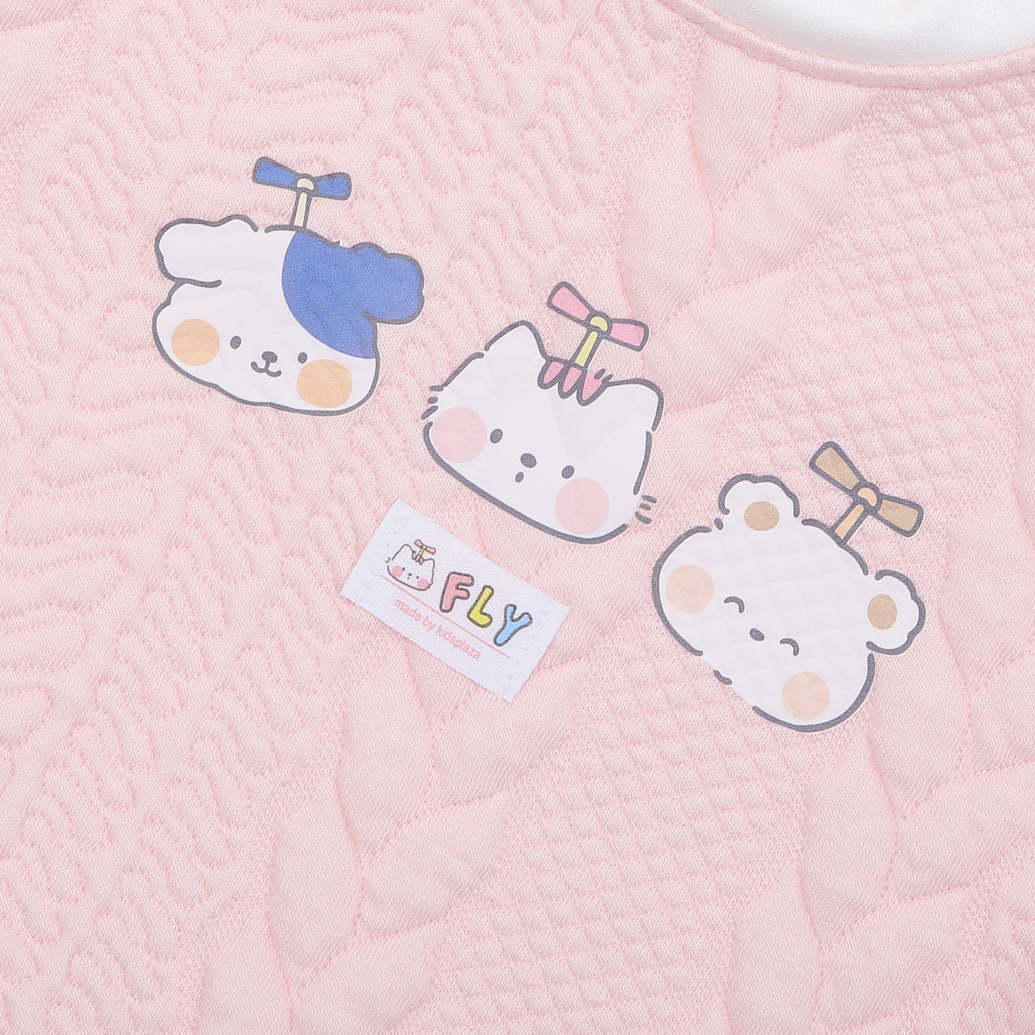 Bộ nỉ bông cài vai KidsPlaza HN24D (Hồng) hình 3