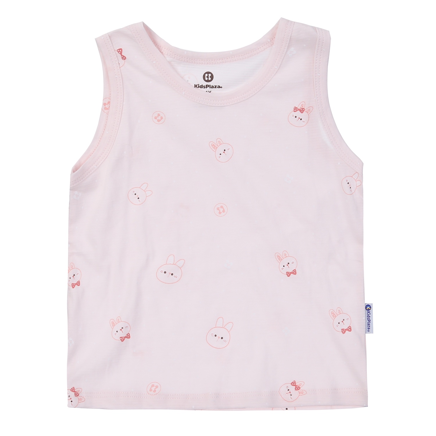 Bộ quần áo ba lỗ bé gái KidsPlaza in thỏ M24H (Hồng)