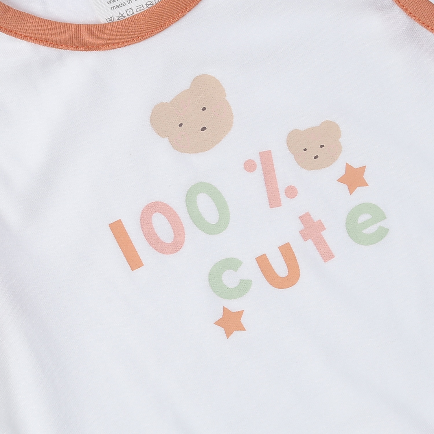 Bộ quần áo ba lỗ bé gái KidsPlaza Otis ND24H (Trắng hồng cam)