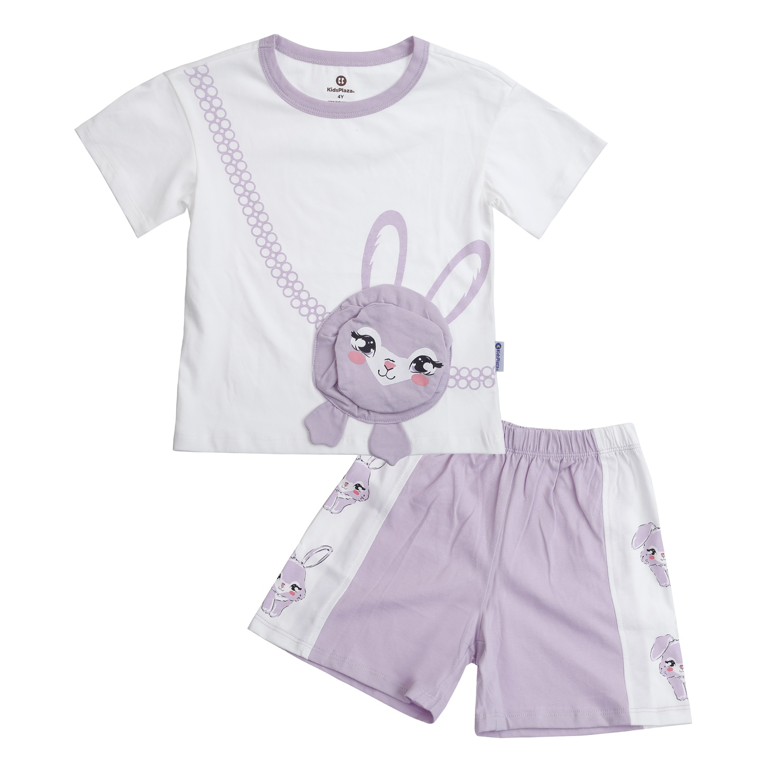Bộ quần áo bé gái KidsPlaza in túi thỏ M24H (Tím)