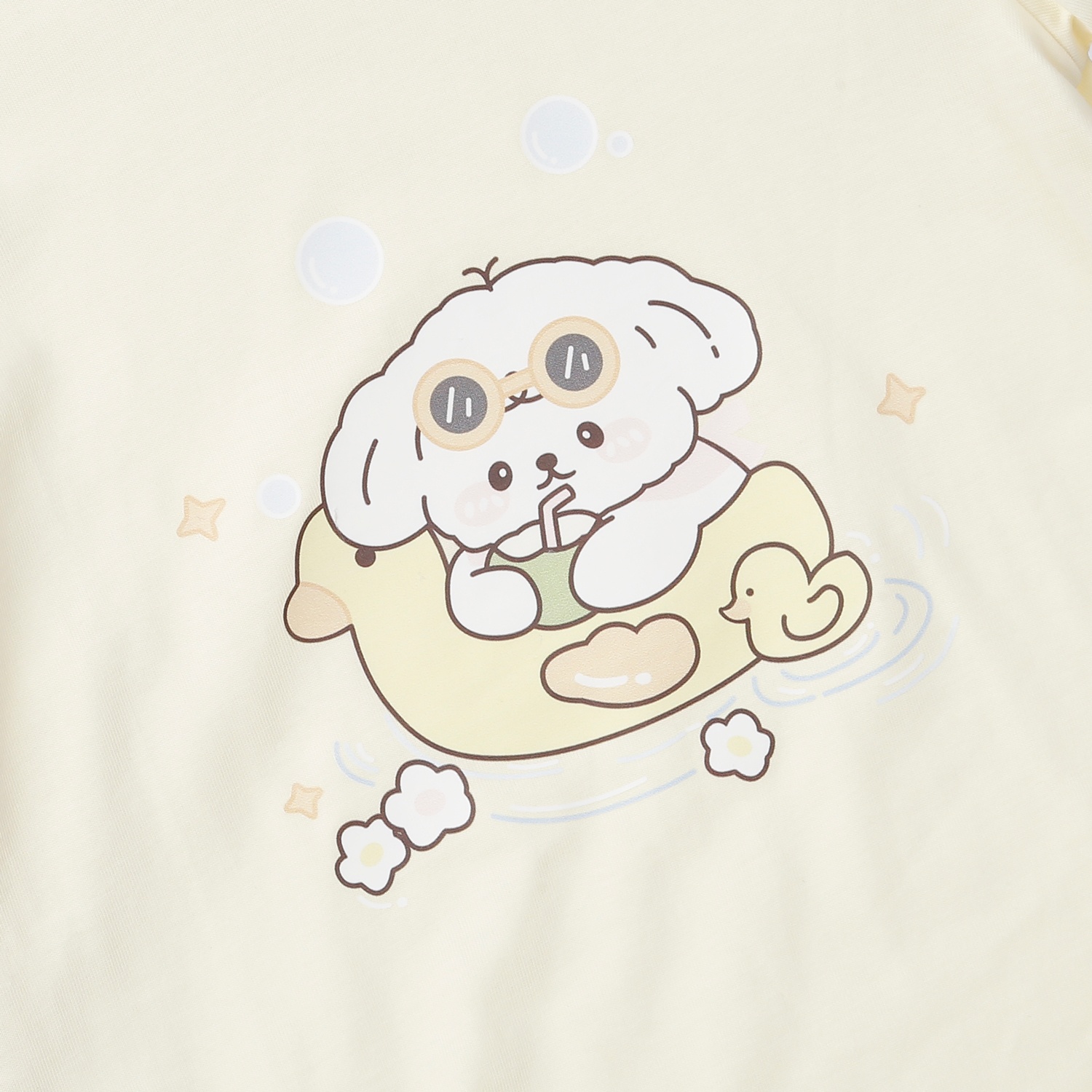 Bộ quần áo cộc tay bé gái KidsPlaza in cún M24H (Vàng) hình 3