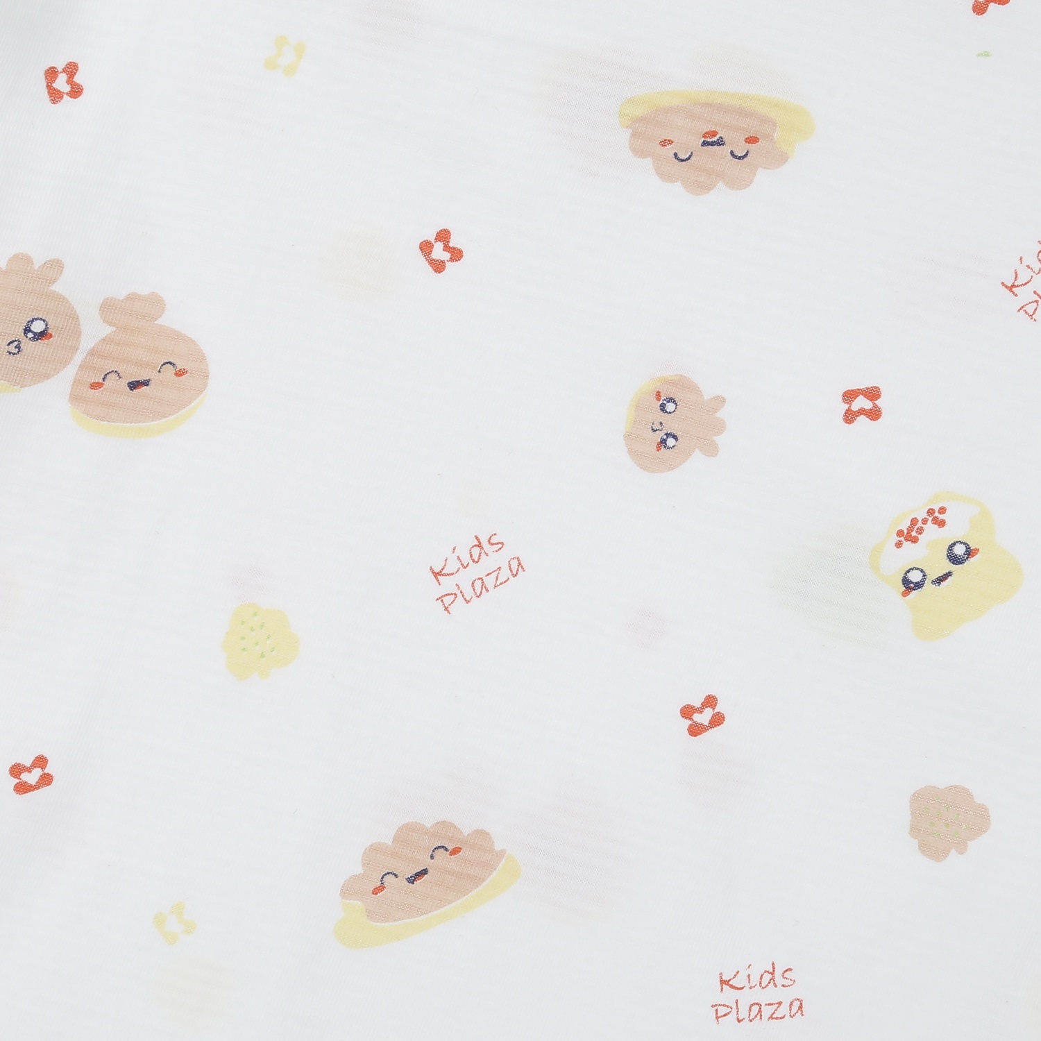 Bộ quần áo cộc tay bé gái KidsPlaza kẻ in hình M24H (Trắng)