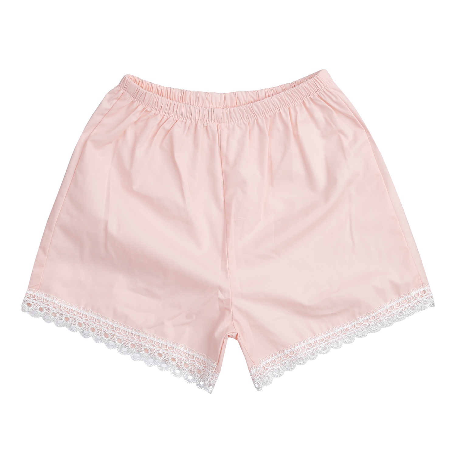 Quần với thiết kế đai co giãn, ống quần có phối thêm ren