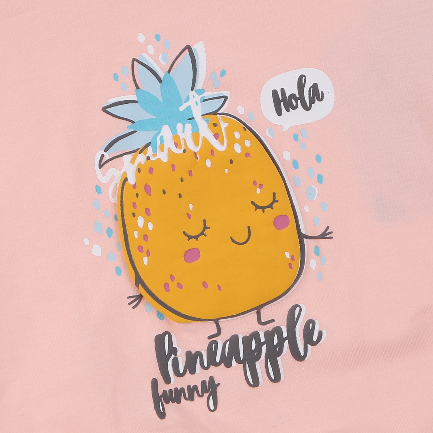 Bộ quần áo dài bé gái in hình quả dứa TT24T (Hồng) hình 3