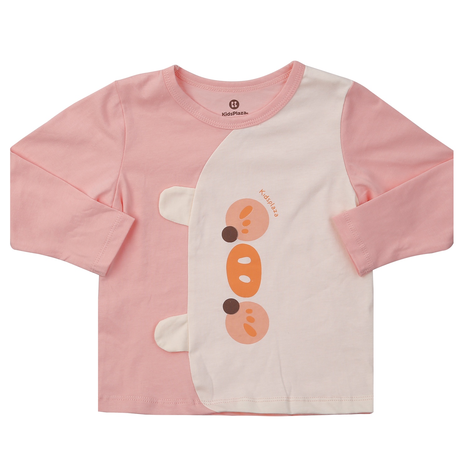 Bộ quần áo dài tay bé gái KidsPlaza in gấu M24T (Hồng be)