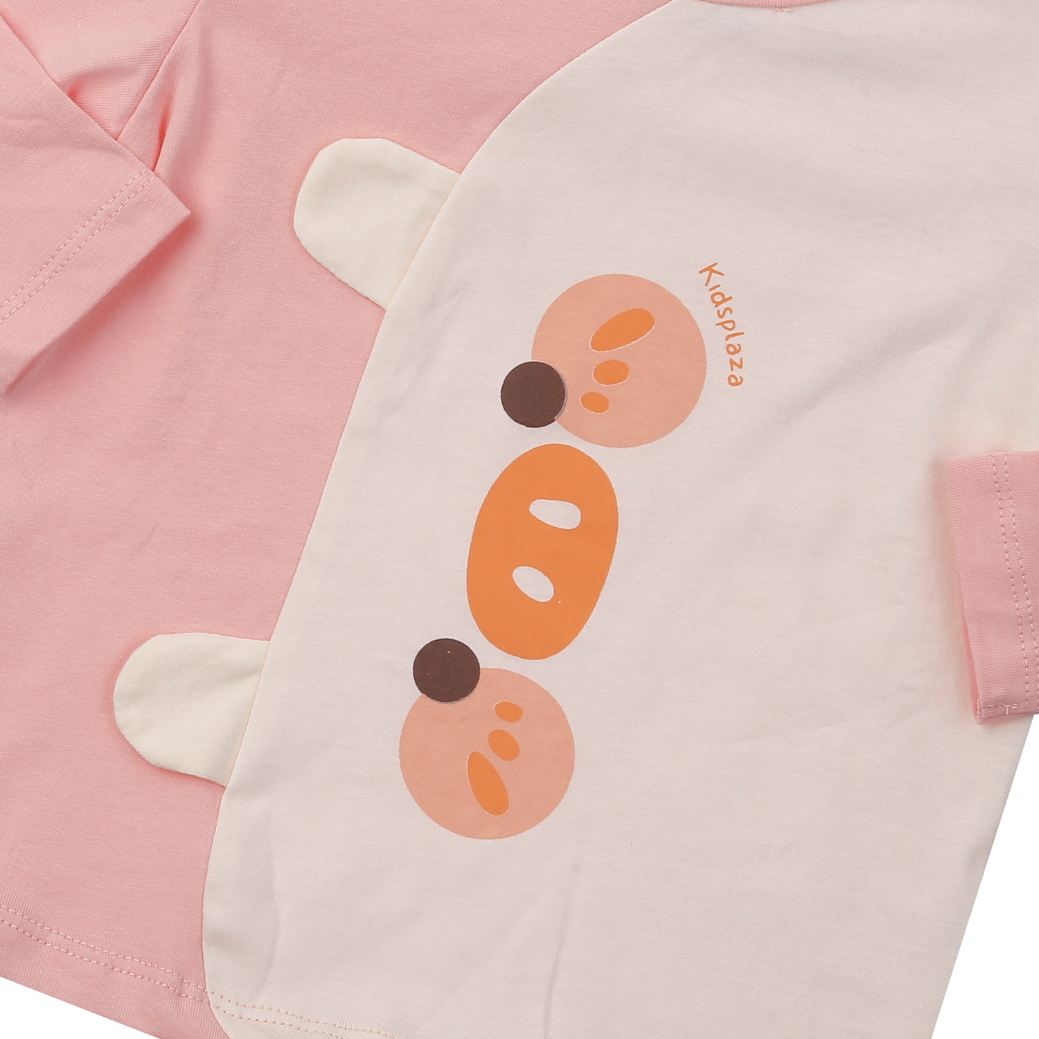 Bộ quần áo dài tay bé gái KidsPlaza in gấu M24T (Hồng be)