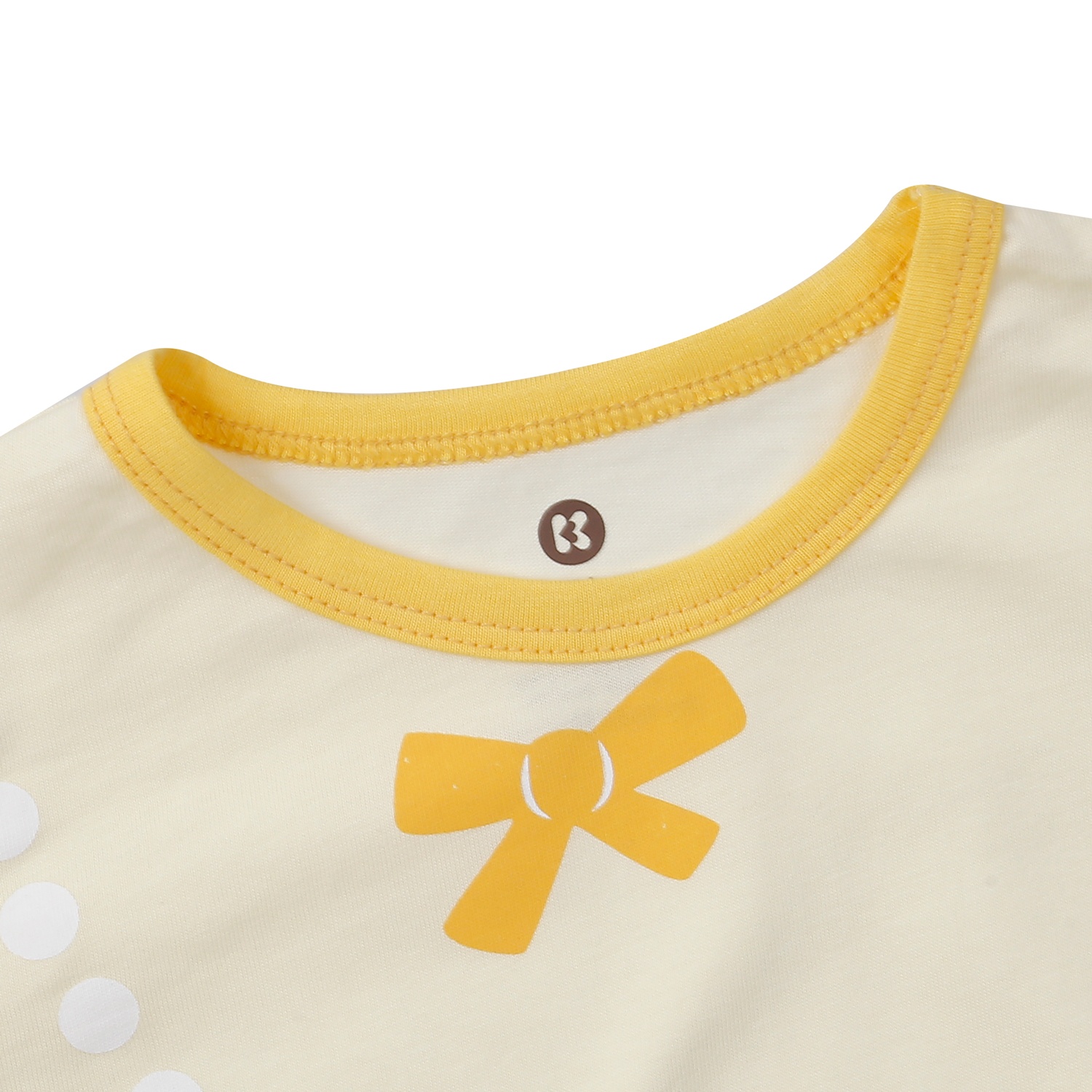 Bộ quần áo dài tay bé gái KidsPlaza in thỏ Love M24T (Vàng xám)