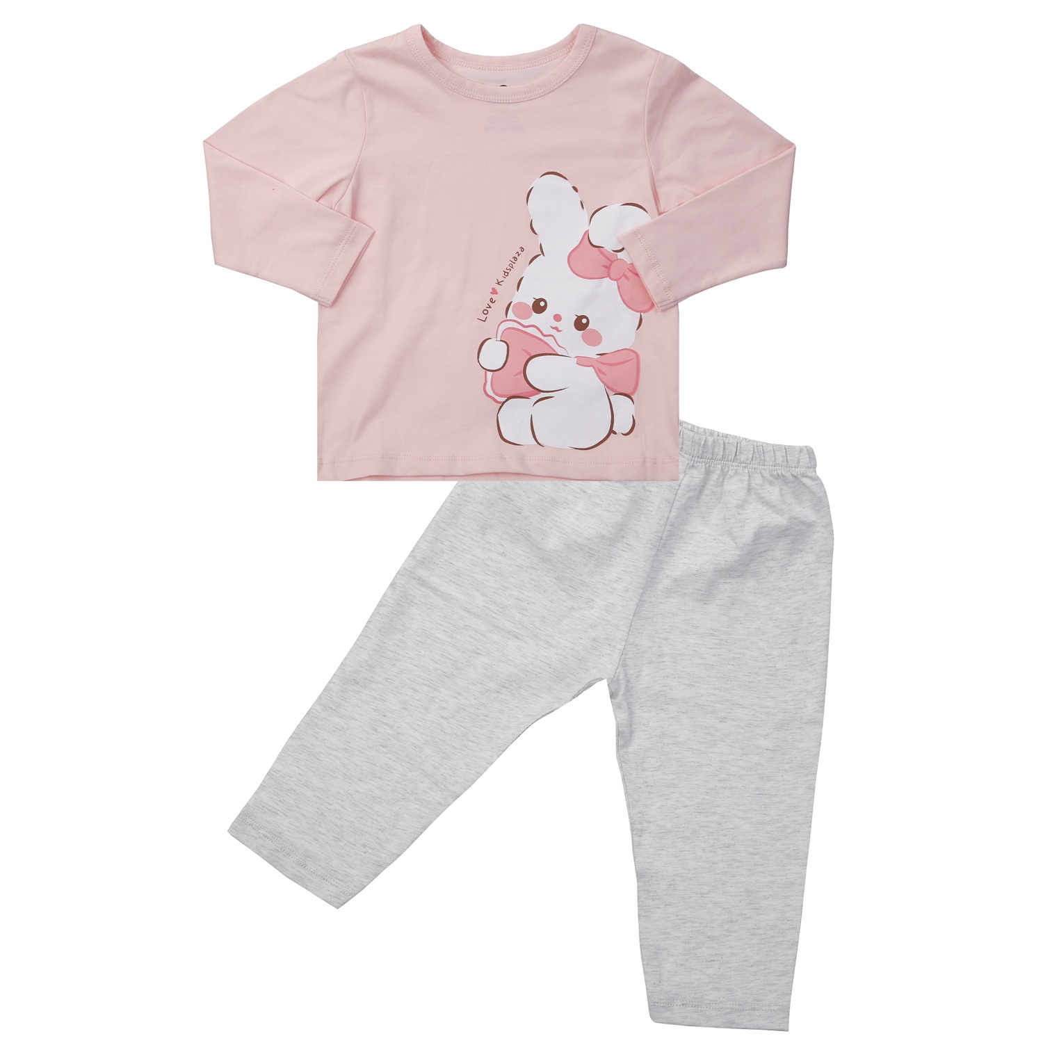 Bộ quần áo dài tay bé gái KidsPlaza in thỏ M24T (Hồng)