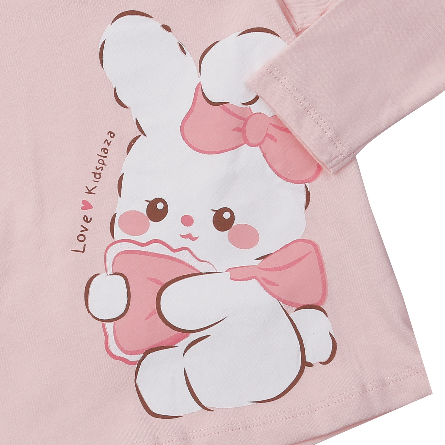 Bộ quần áo dài tay bé gái KidsPlaza in thỏ M24T (Hồng)