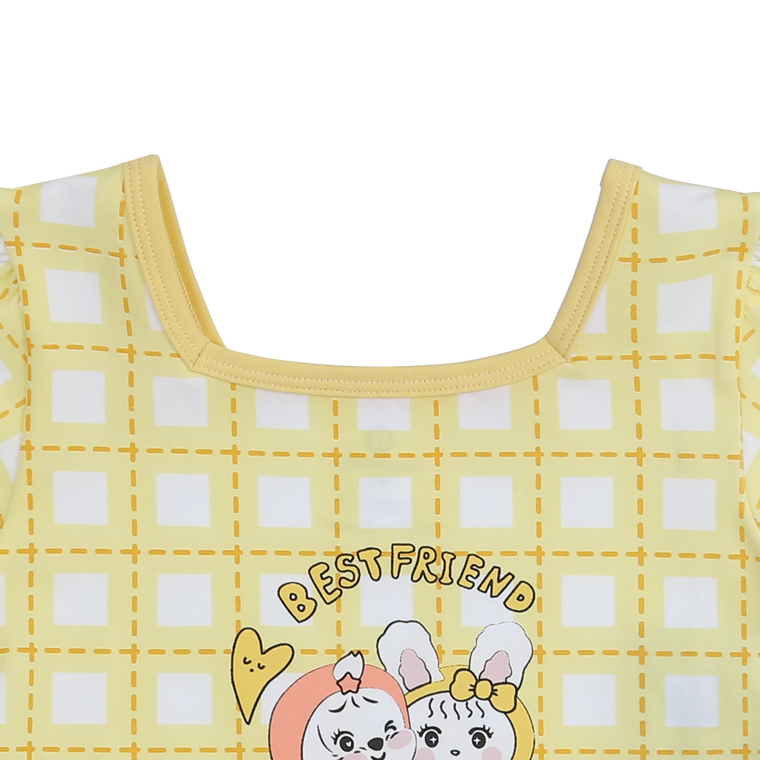 Set váy bé gái KidsPlaza kẻ sọc TT24H (Trắng vàng)