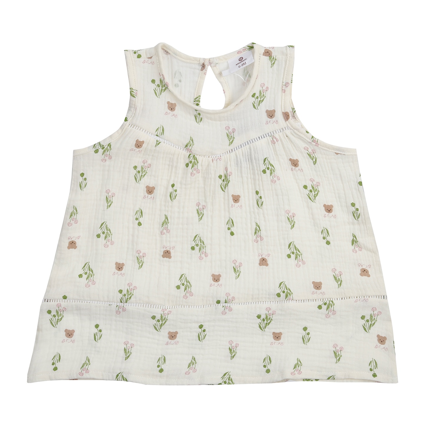 Áo baby bé gái KidsPlaza in gấu M24H (Trắng)