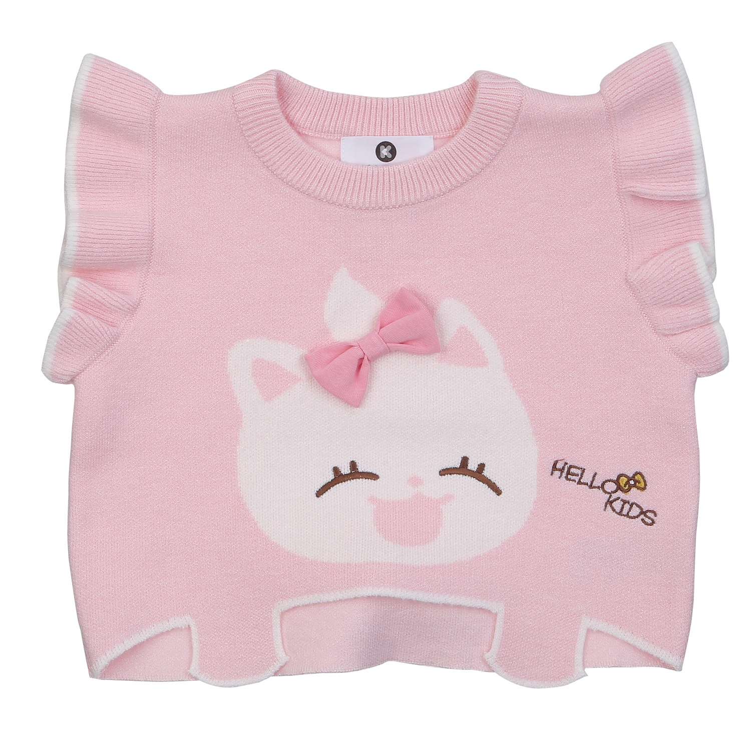 Áo len gile bé gái KidsPlaza in mèo HN24D (Hồng) hình 1