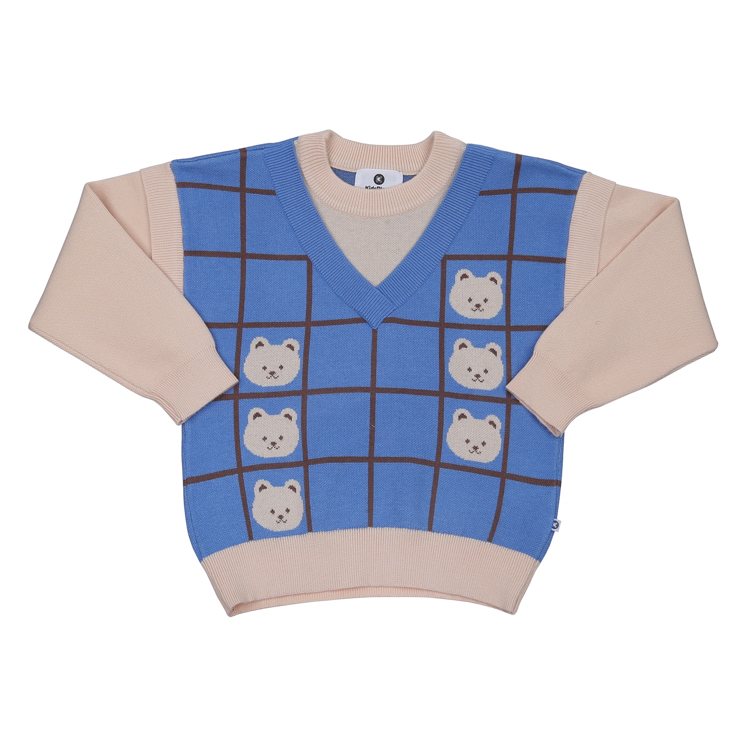 Áo len dài tay bé trai KidsPlaza in gấu HN23D (Xanh) hình 1