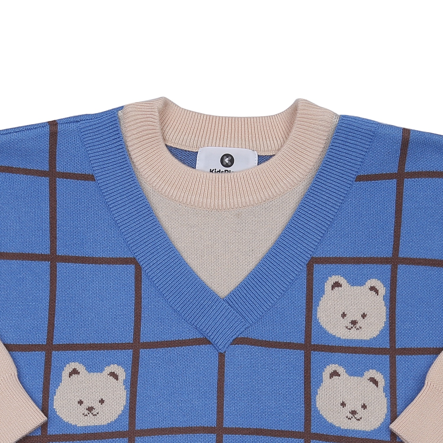 Áo len dài tay bé trai KidsPlaza in gấu HN23D (Xanh) hình 2