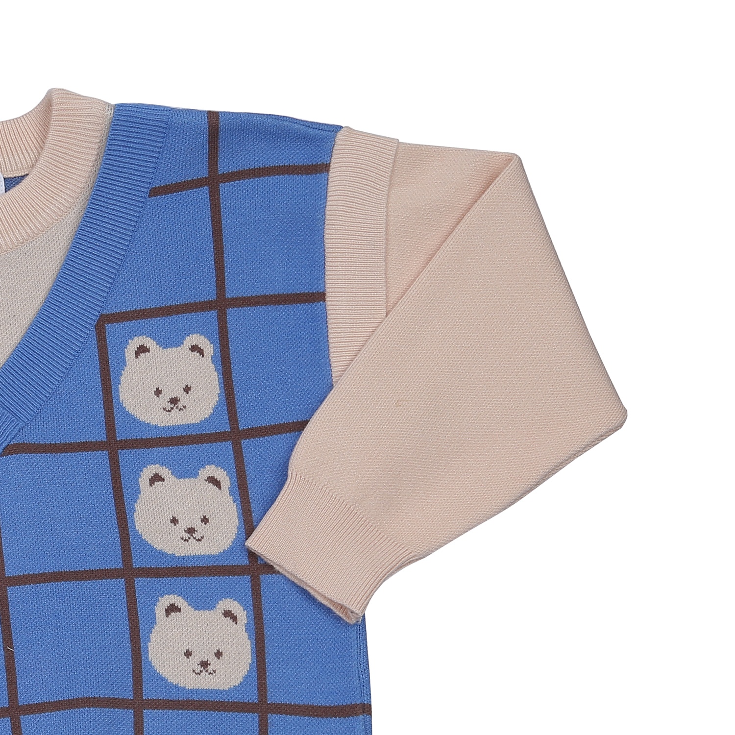 Áo len dài tay bé trai KidsPlaza in gấu HN23D (Xanh) hình 3