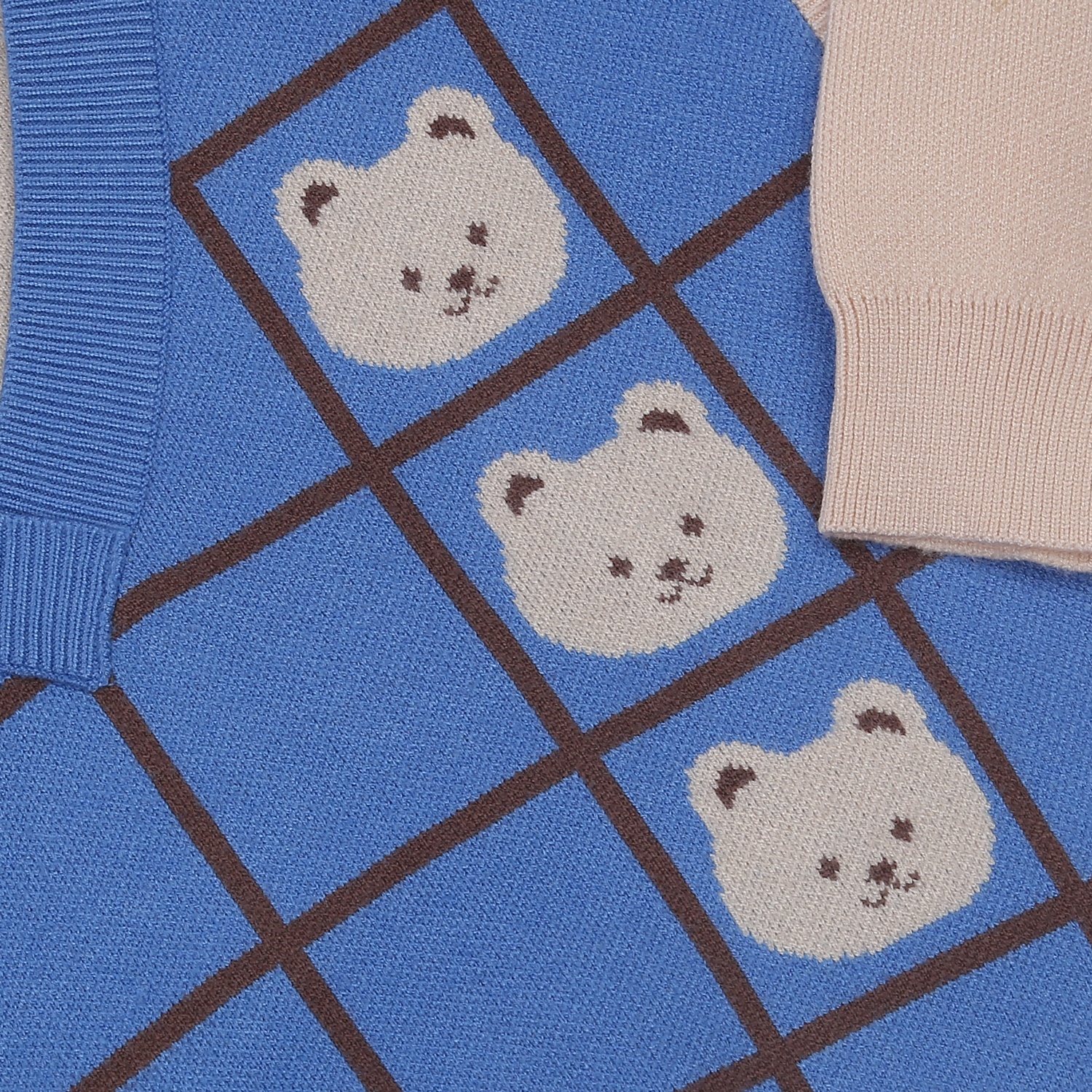 Áo len dài tay bé trai KidsPlaza in gấu HN23D (Xanh) hình 4