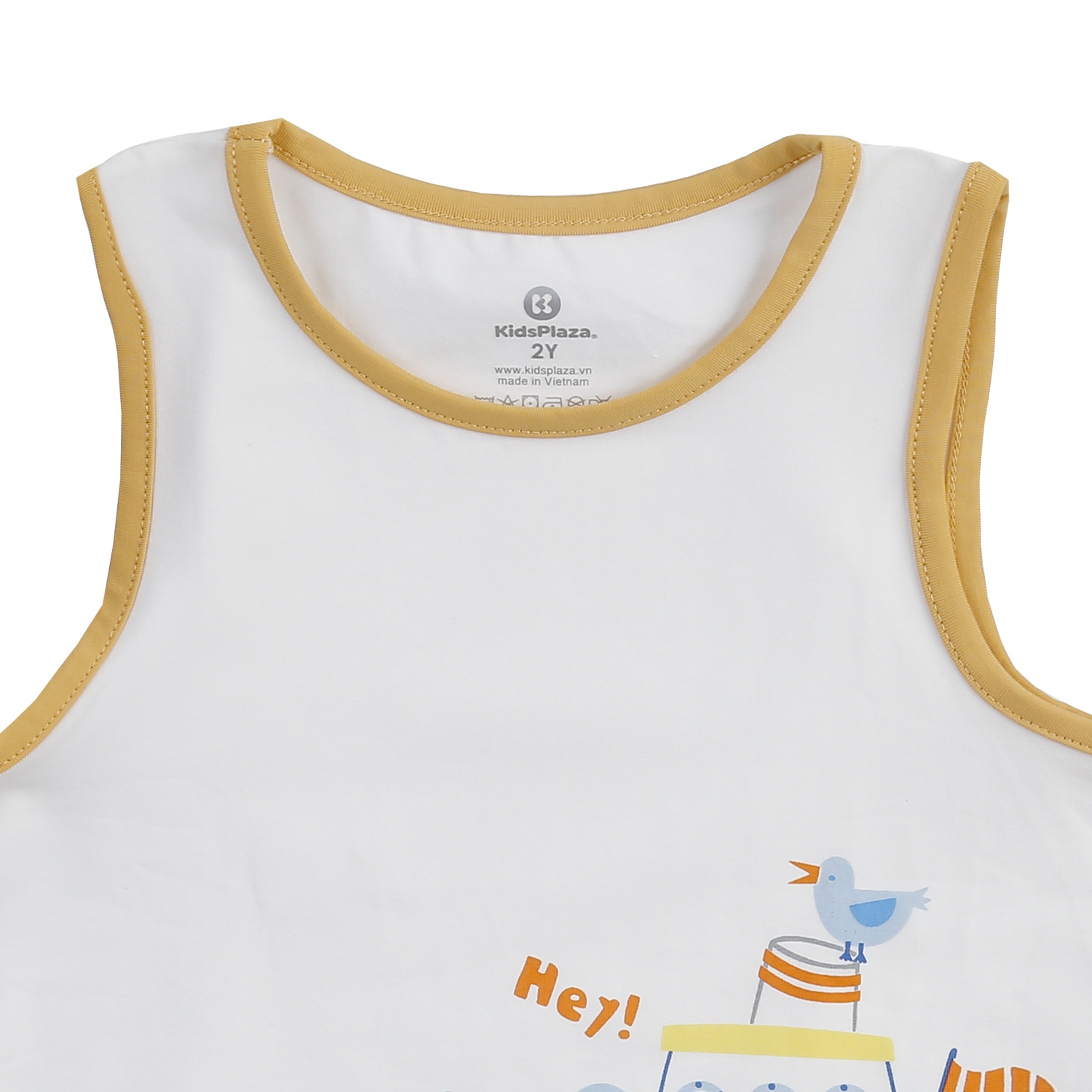 Bộ quần áo ba lỗ bé trai KidsPlaza in thuyền BA24H (Trắng ) hình 4