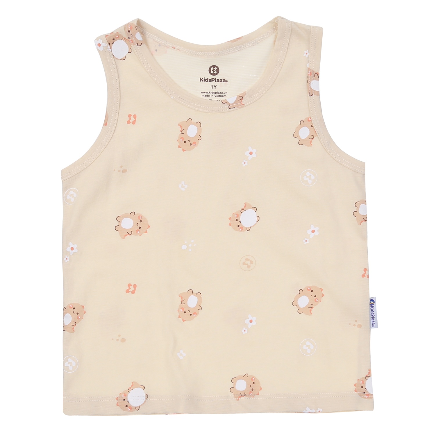 Bộ quần áo ba lỗ bé trai KidsPlaza kẻ in khủng long M24H (Be) hình 2