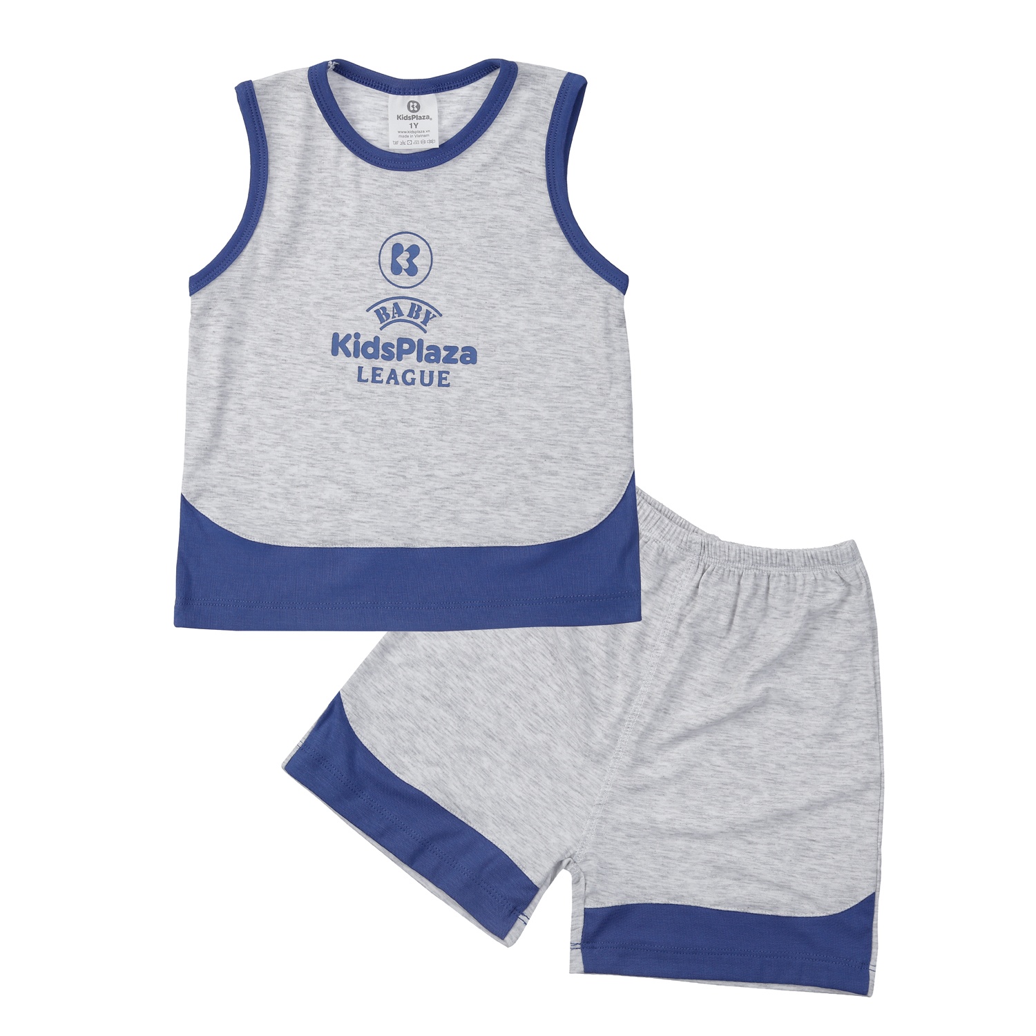 Bộ quần áo ba lỗ bé trai KidsPlaza Otis ND24H (Ghi) hình 1