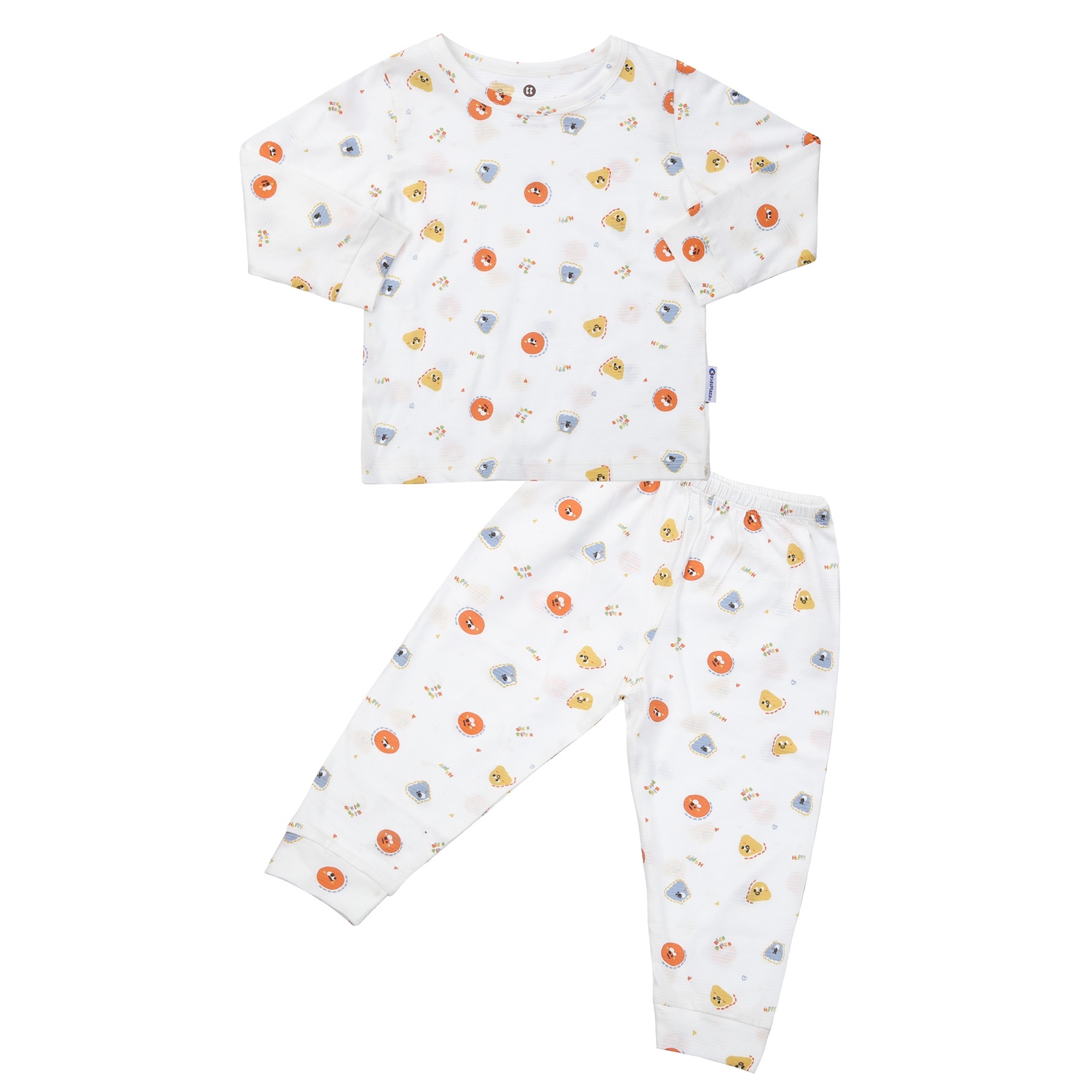 Bộ quần áo bé trai dài tay KidsPlaza in Monster M24T (Trắng) hình 1