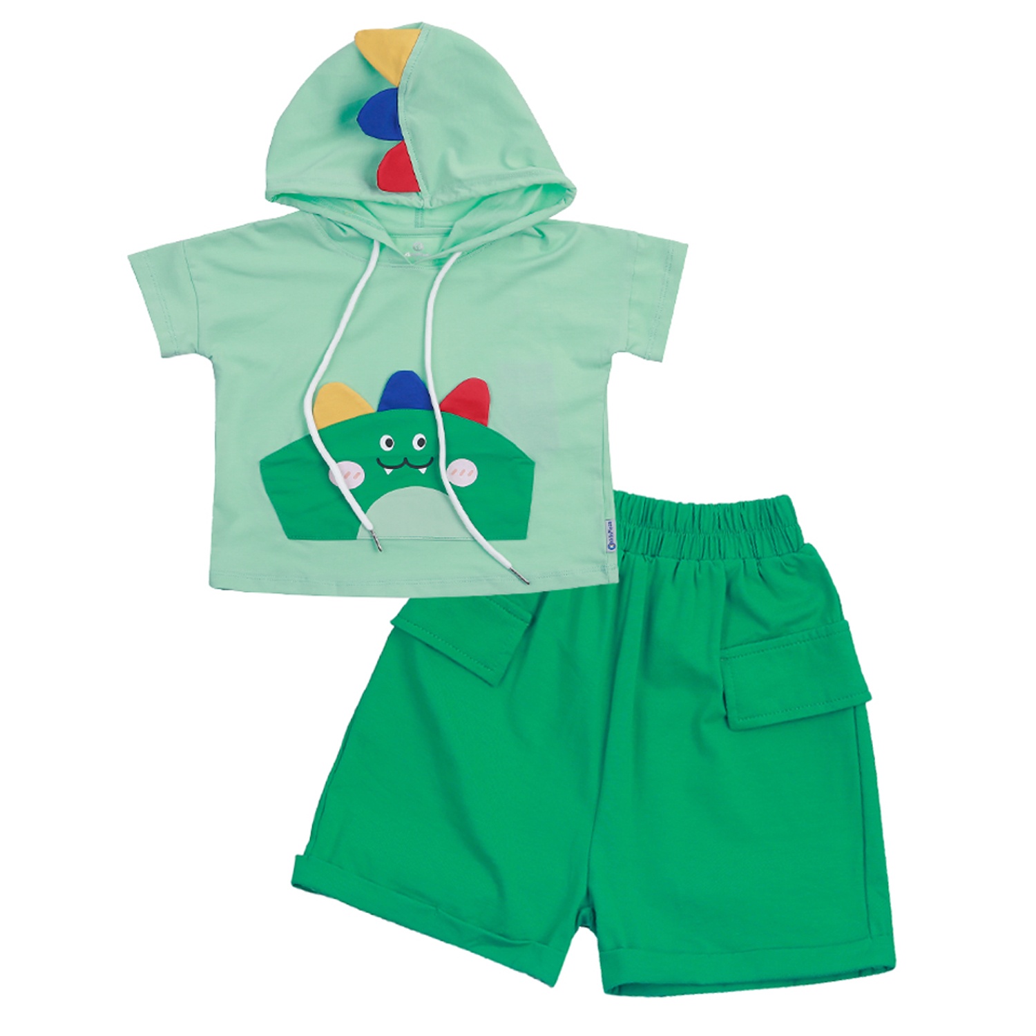 Bộ quần áo cộc tay bé trai KidsPlaza in khủng long TT24H (Xanh lá) hình 1