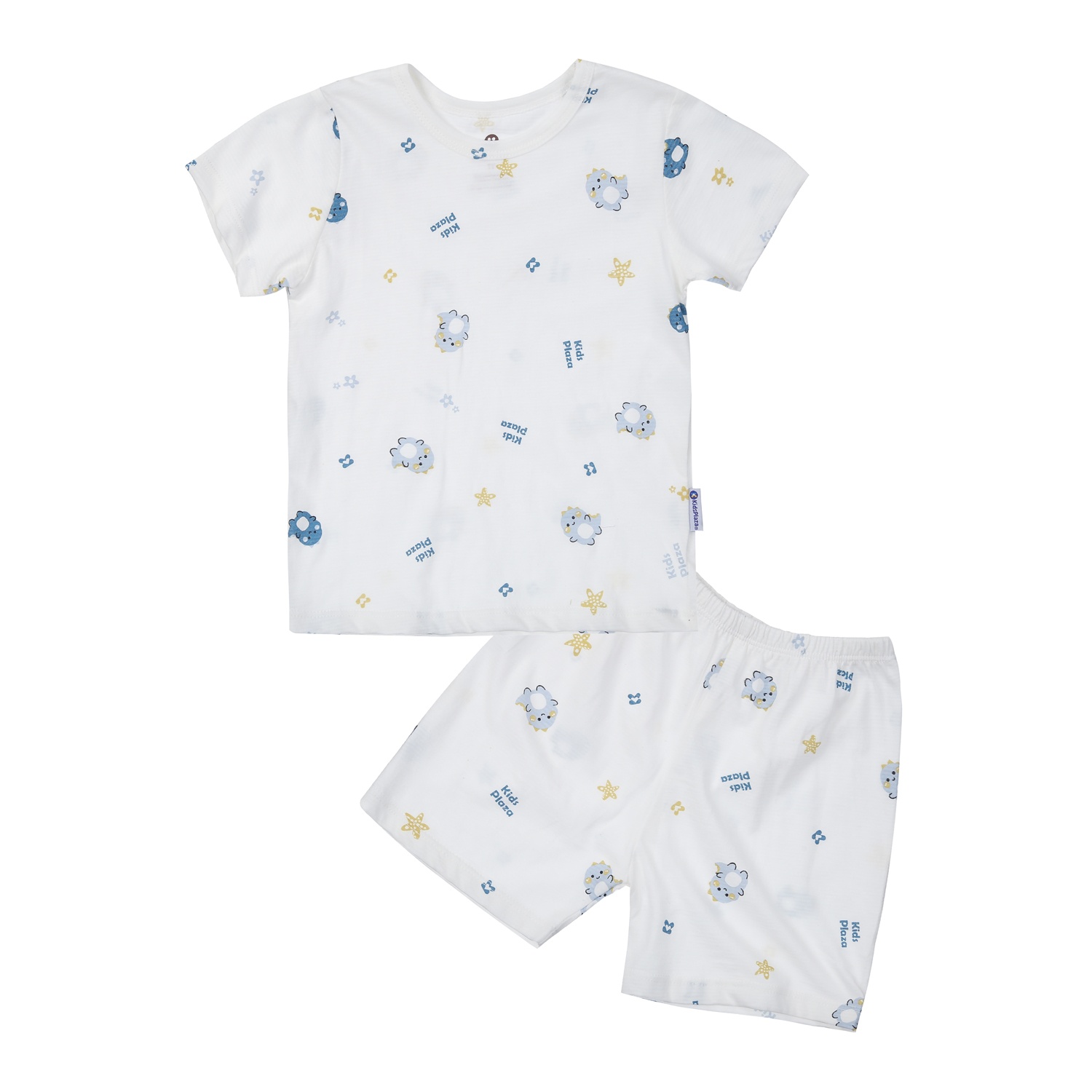 Bộ quần áo cộc tay bé trai KidsPlaza in khủng long M24H (Trắng) hình 1