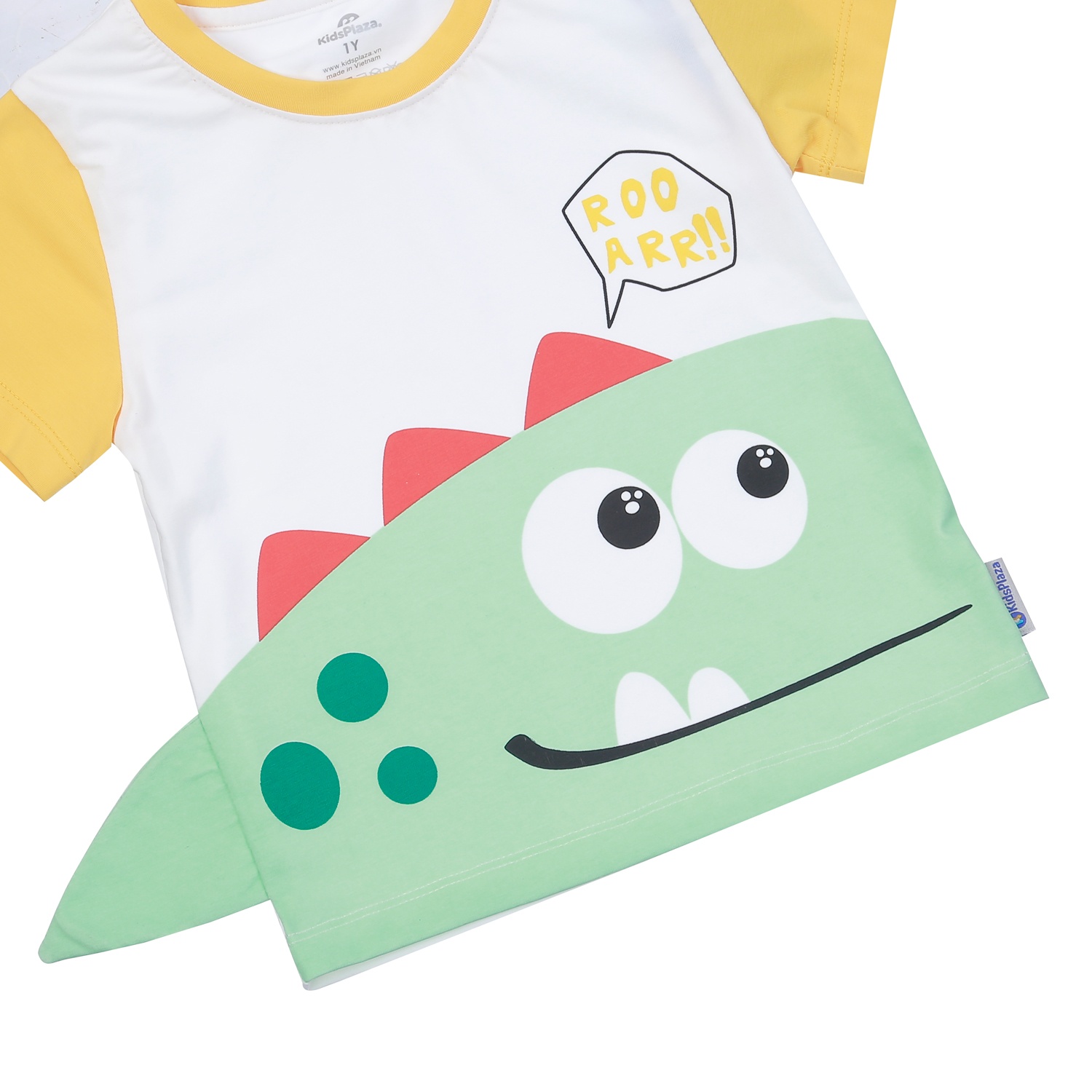 Bộ quần áo cộc tay bé trai KidsPlaza in khủng long TT24H (Vàng) hình 4