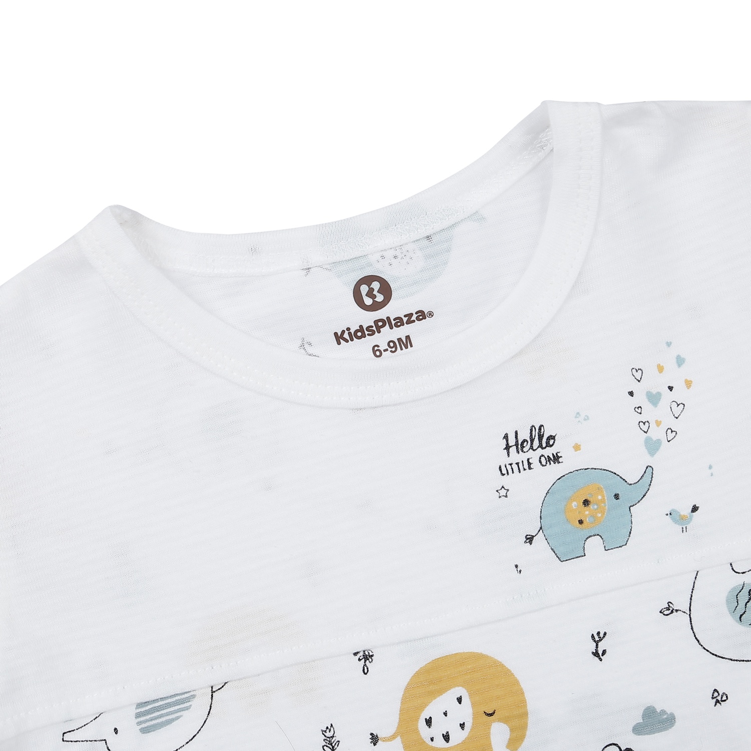 Bộ quần áo cộc tay bé trai KidsPlaza in voi M23H (Trắng) hình 3