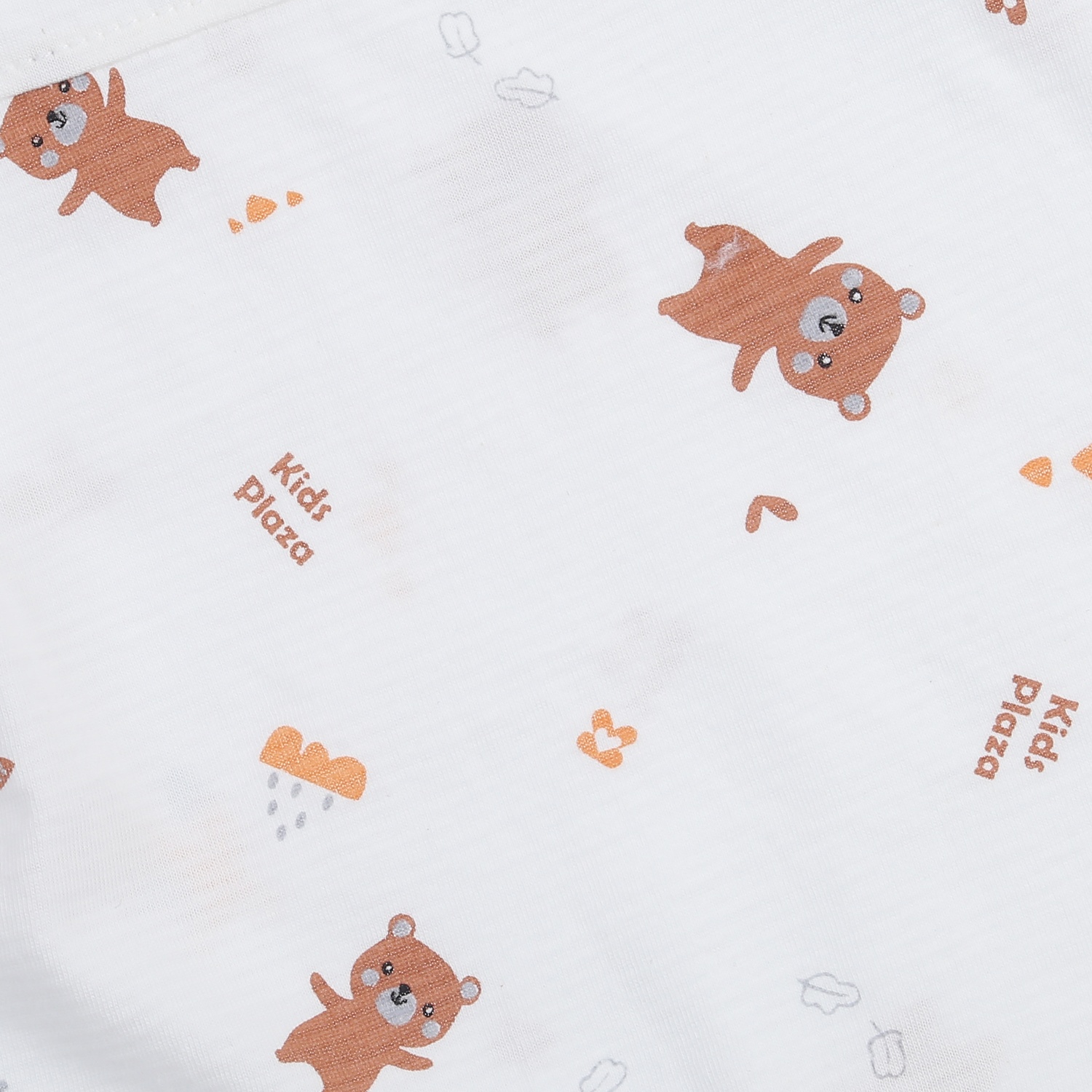 Bộ quần áo cộc tay bé trai KidsPlaza phối in gấu M24H (Trắng) hình 4