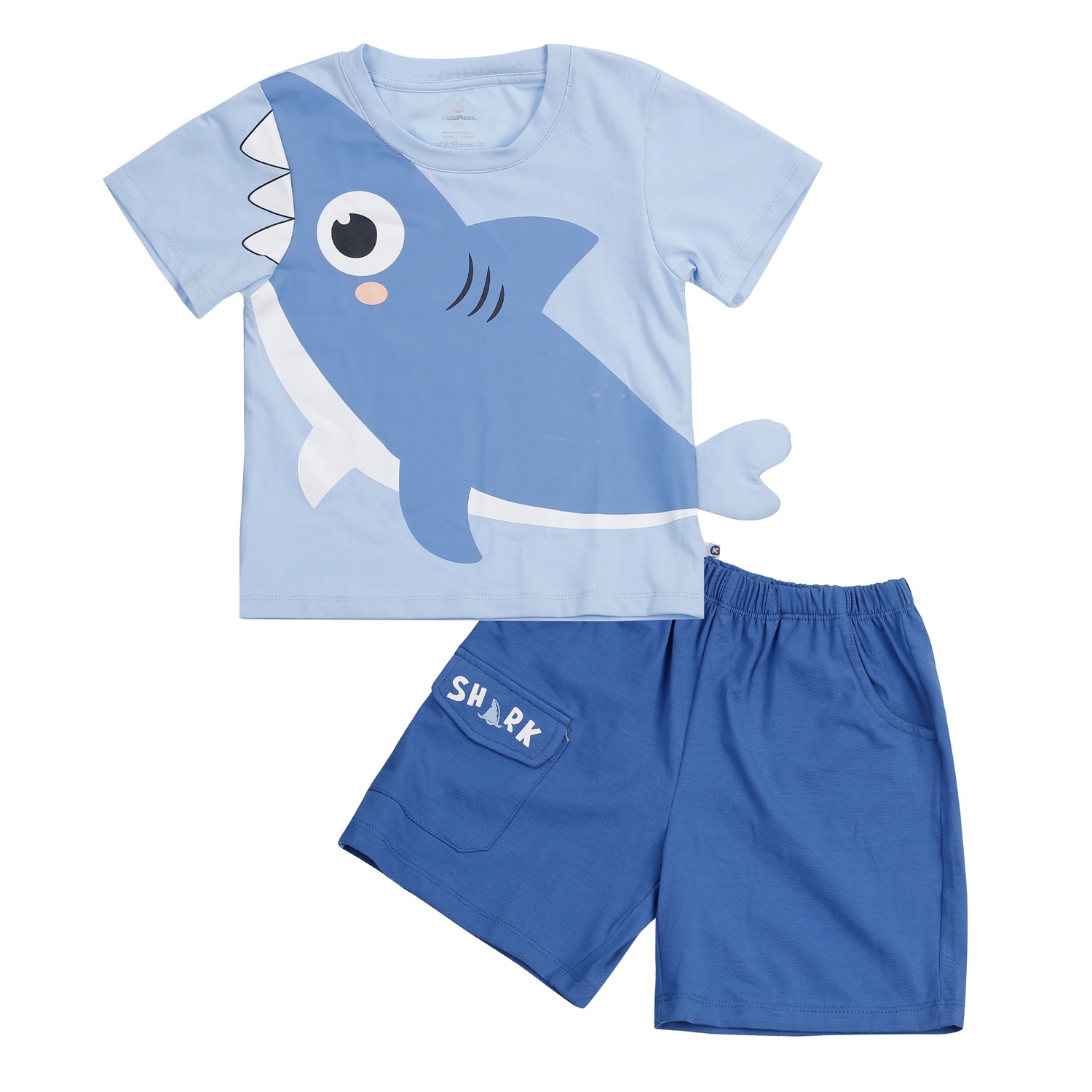 Bộ quần áo cộc tay KidsPlaza in cá mập BA24H (Màu xanh dương)  hình 1
