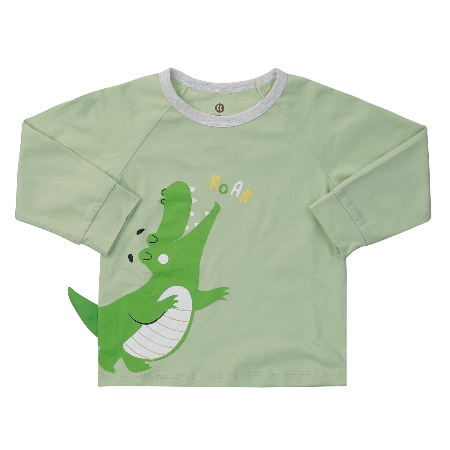 Bộ quần áo dài tay bé trai KidsPlaza cotton in cá sấu M24T (Xanh xám)