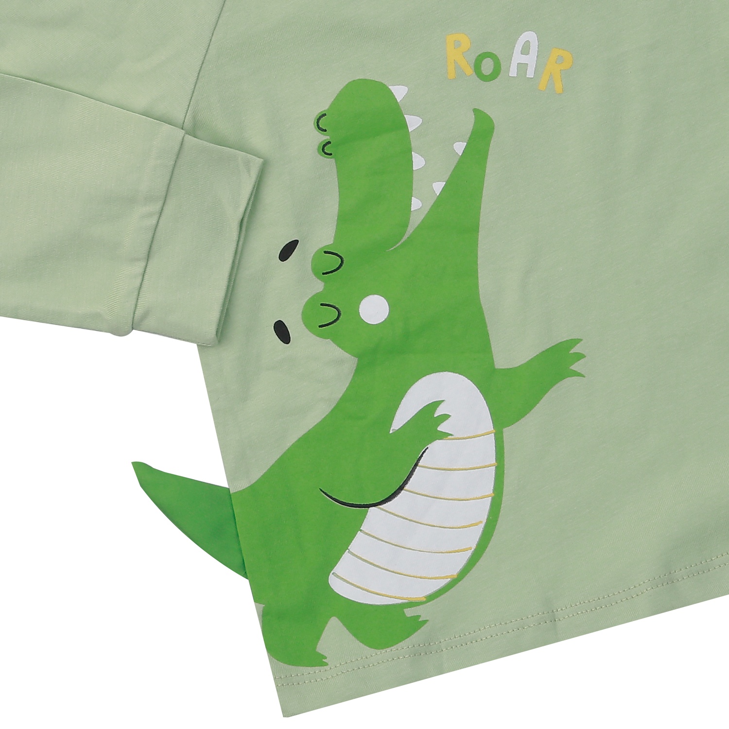 Bộ quần áo dài tay bé trai KidsPlaza cotton in cá sấu M24T (Xanh xám)