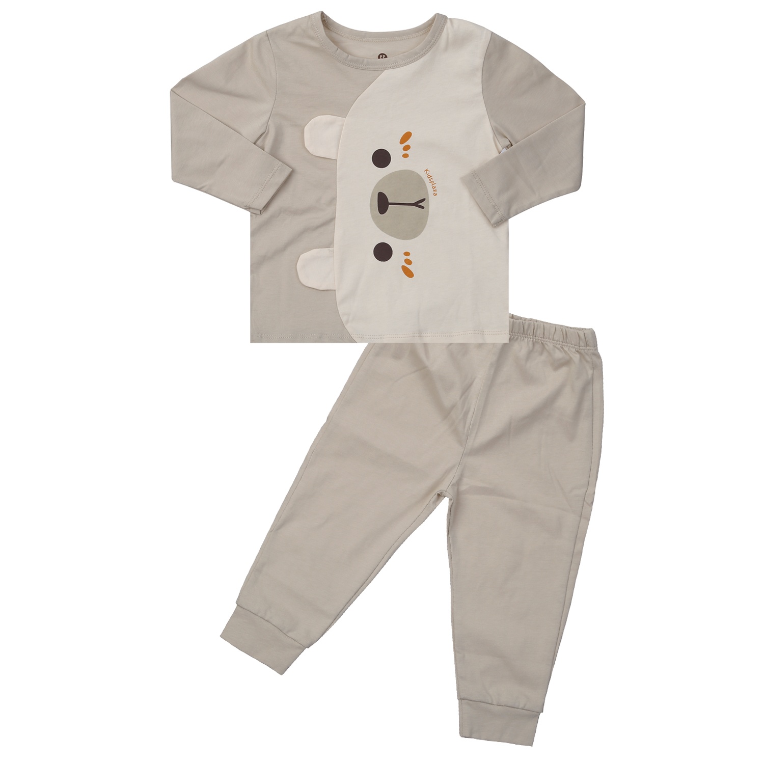 Bộ quần áo dài tay bé trai KidsPlaza in gấu M24T (Nâu xám) 