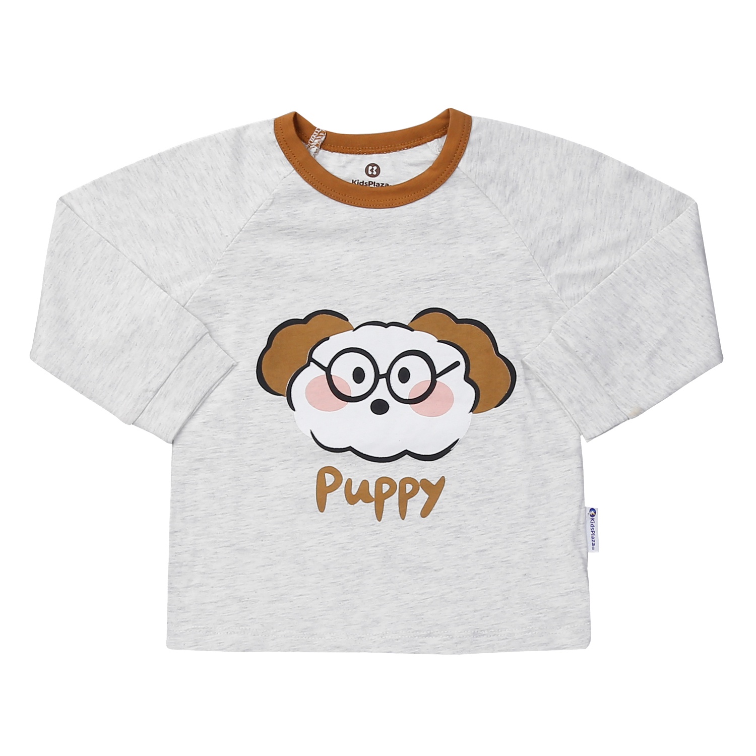 Bộ quần áo dài tay bé trai KidsPlaza in Puppy M24T (Xám nâu)